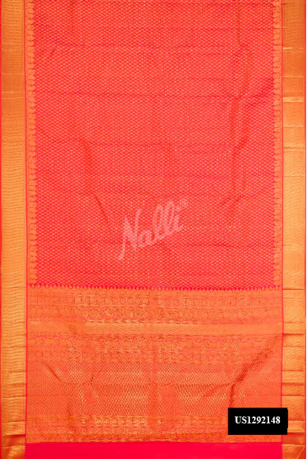 Orange Dual Tone Kanchipuram Silk Saree