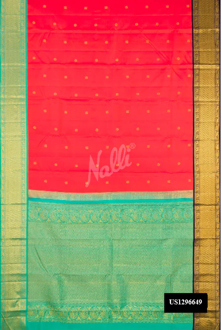 Orange Dual Tone Kanchipuram Silk Saree