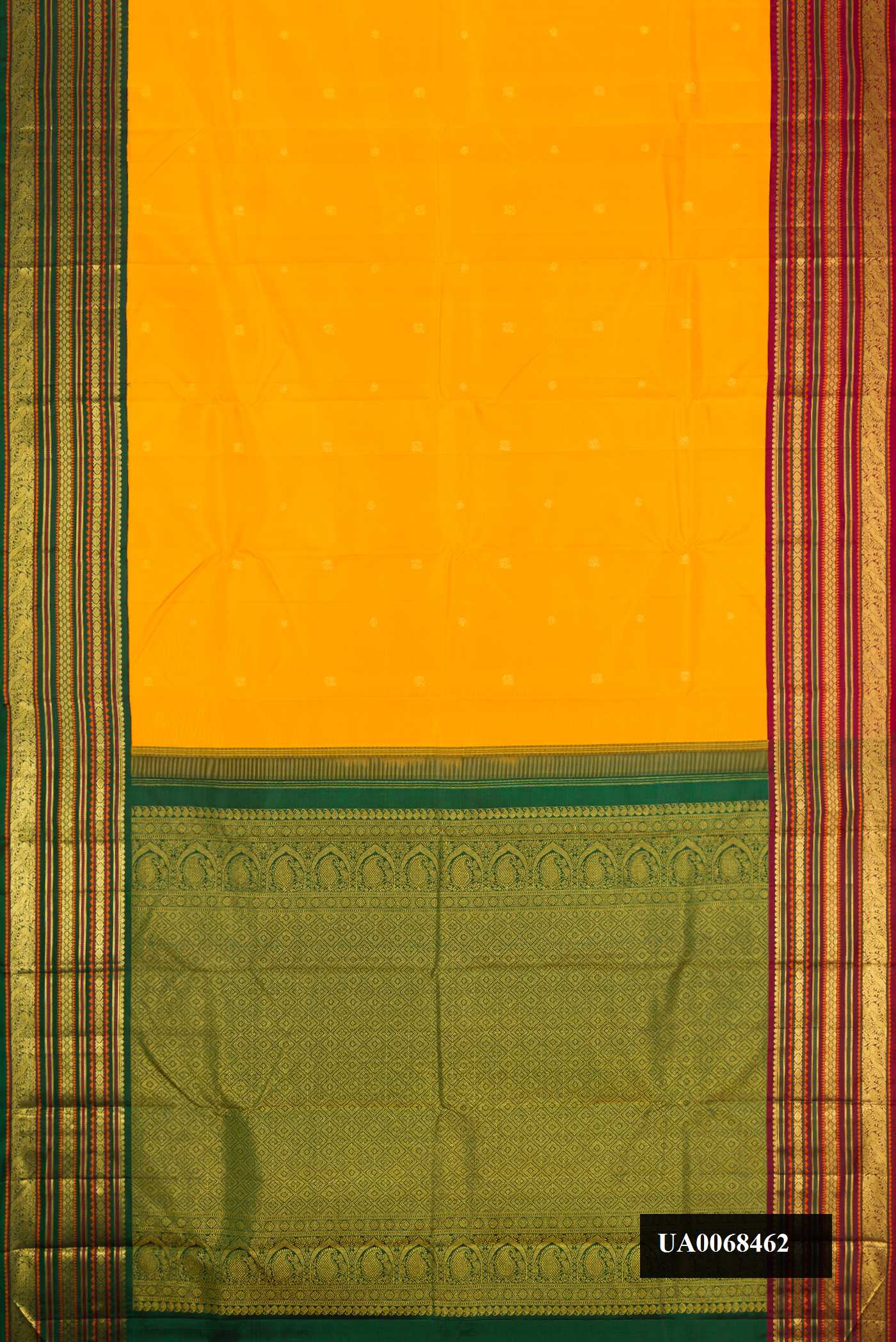 Orange Dual Tone Kanchipuram Silk Saree