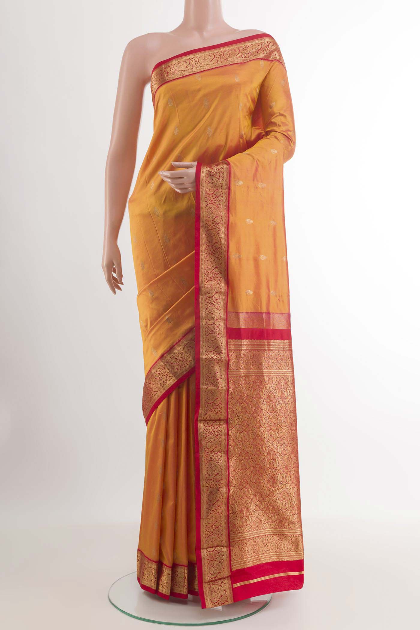 Mustard Dual Tone Bangalore Silk Saree