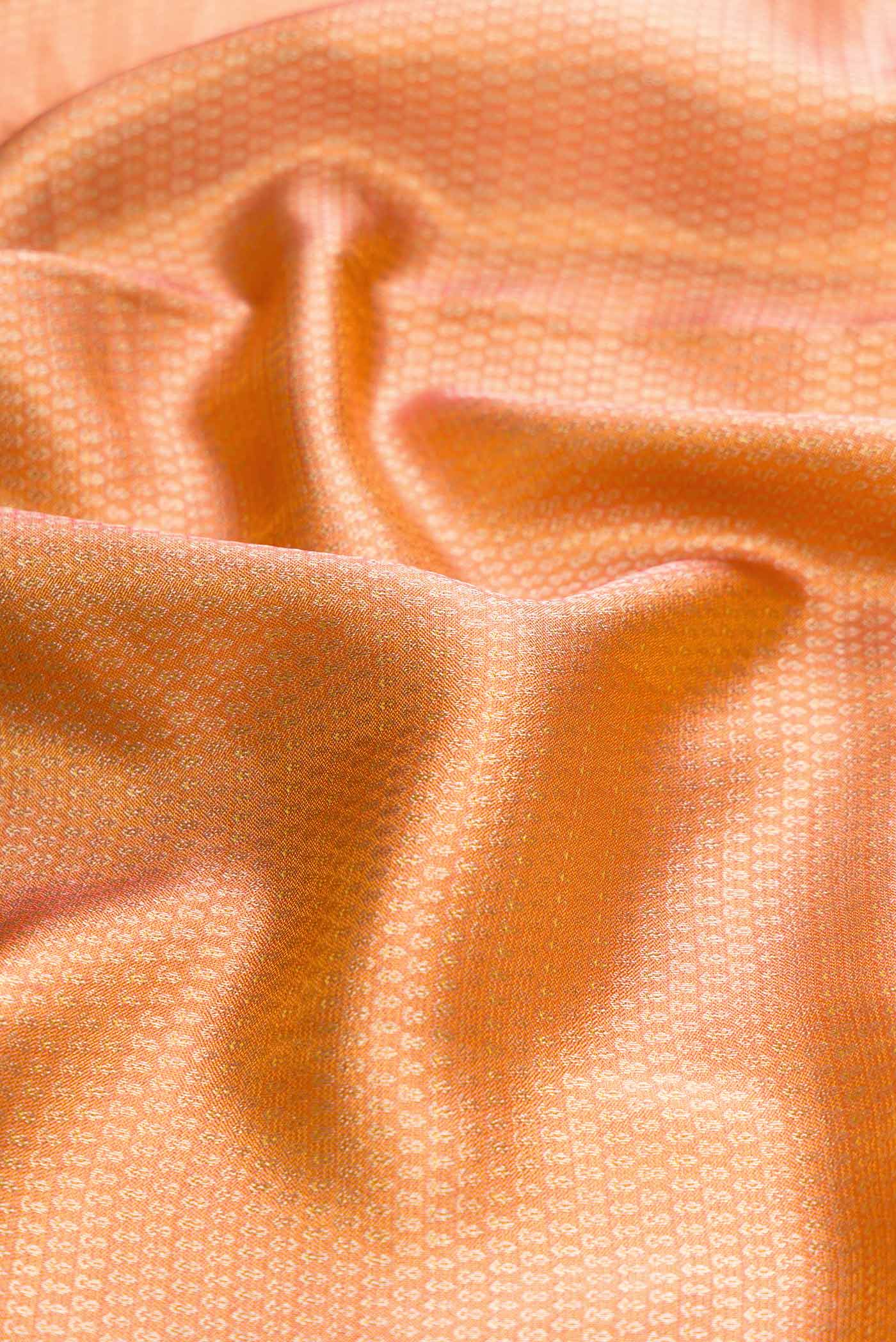 Orange Dual Tone Kanjivaram Tissue Silk Saree - Image 2