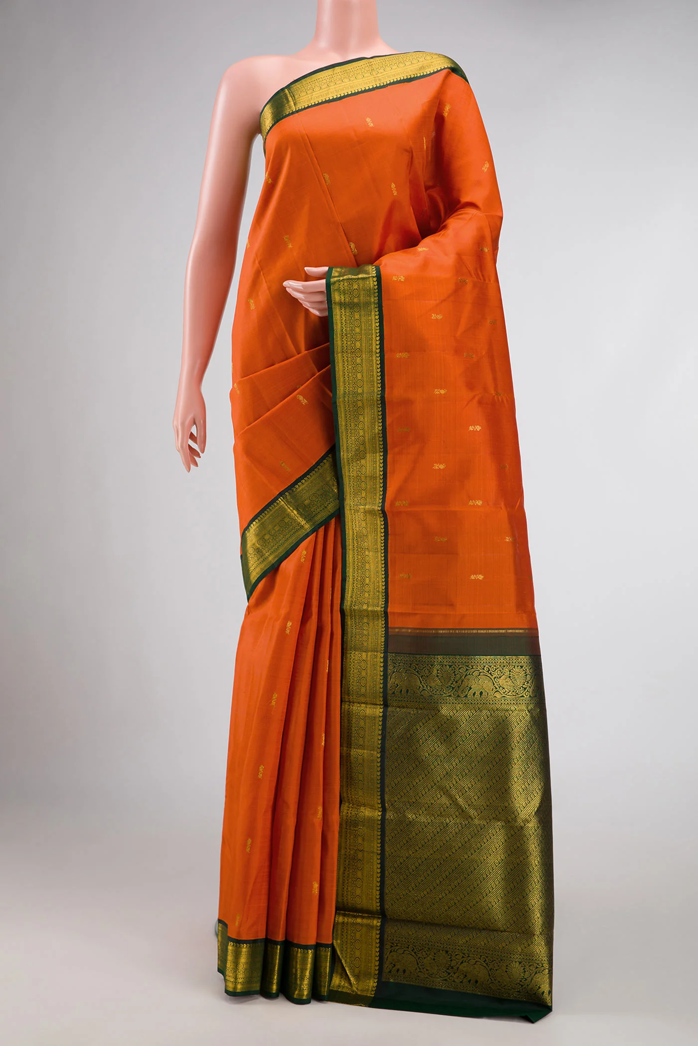 Orange Kanjivaram Silk Saree