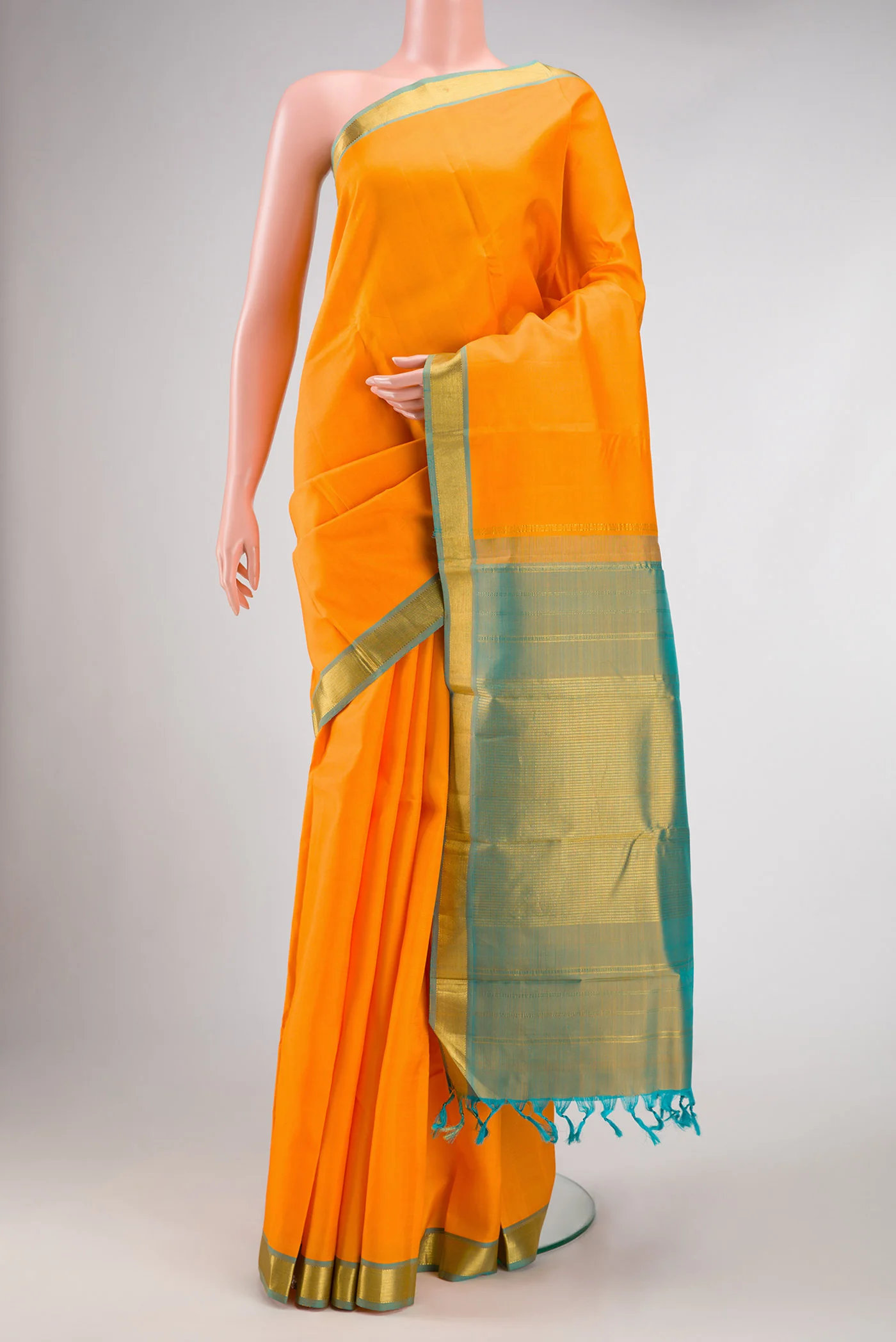 Orange Kanjivaram Silk Saree