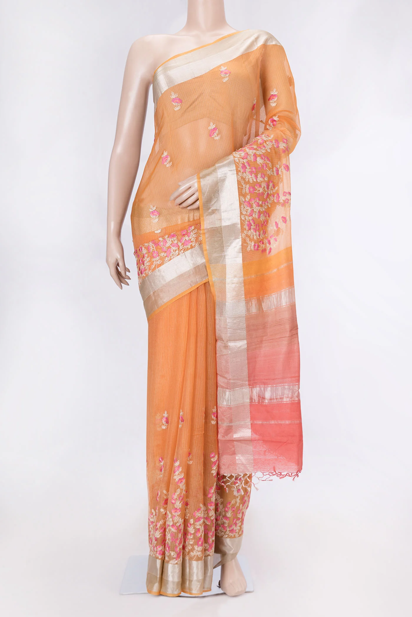 Orange Dual Tone Kota Silk Saree
