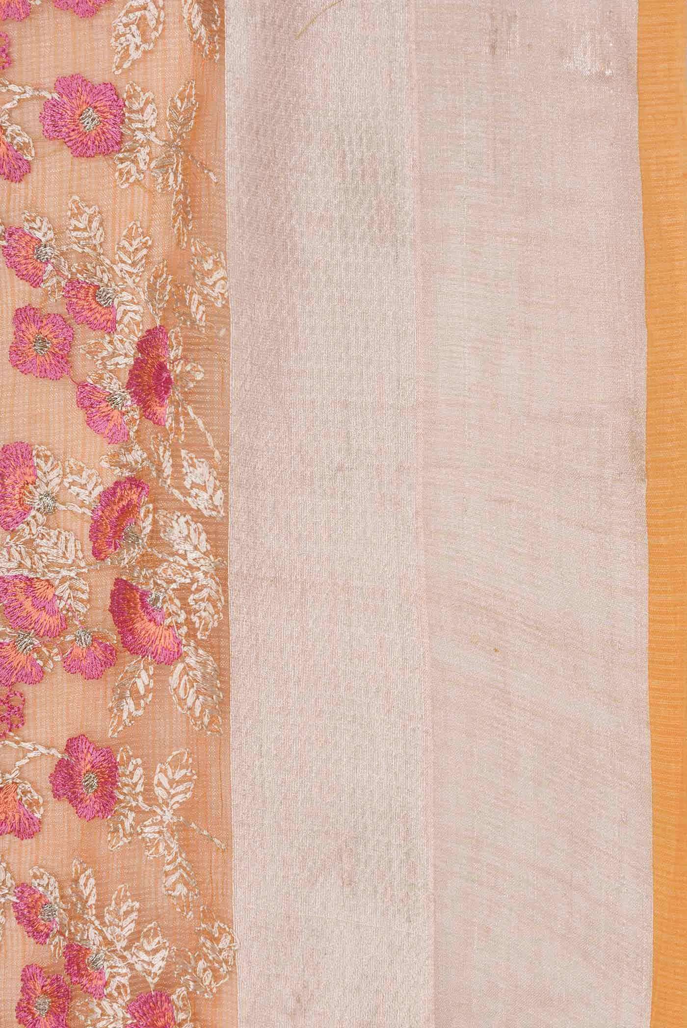 Orange Dual Tone Kota Silk Saree - Image 3