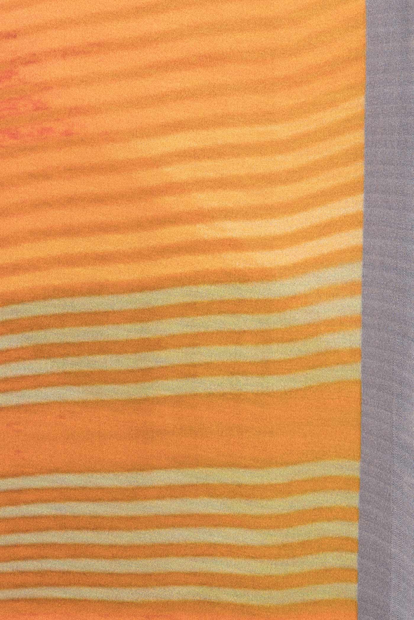 Orange Dual Tone Mysore Crepe Saree - Image 3