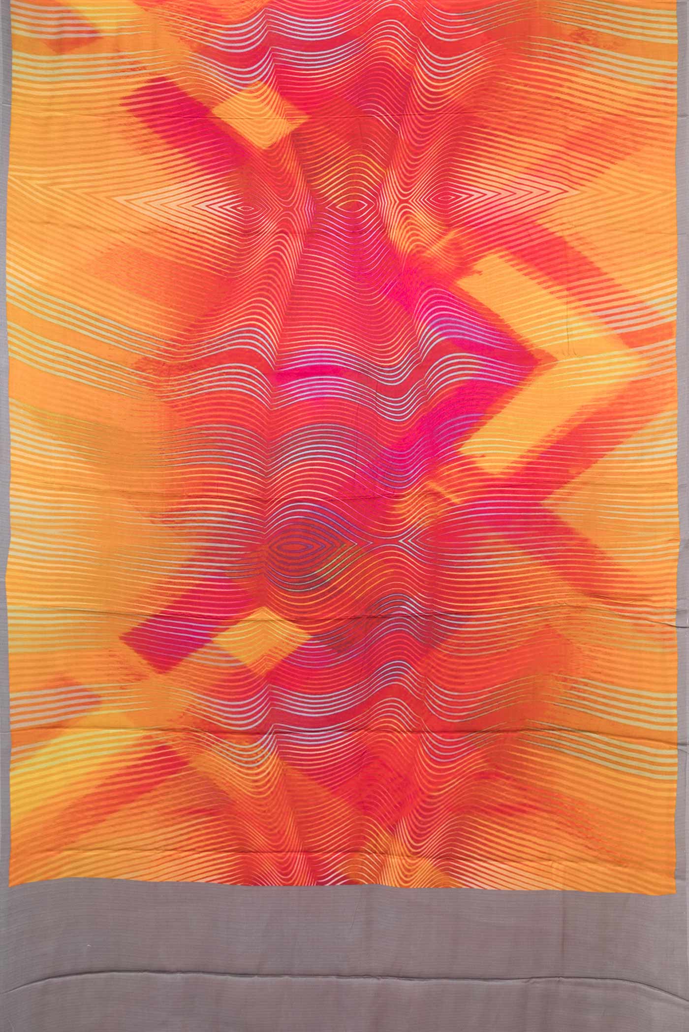 Orange Dual Tone Mysore Crepe Saree - Image 6