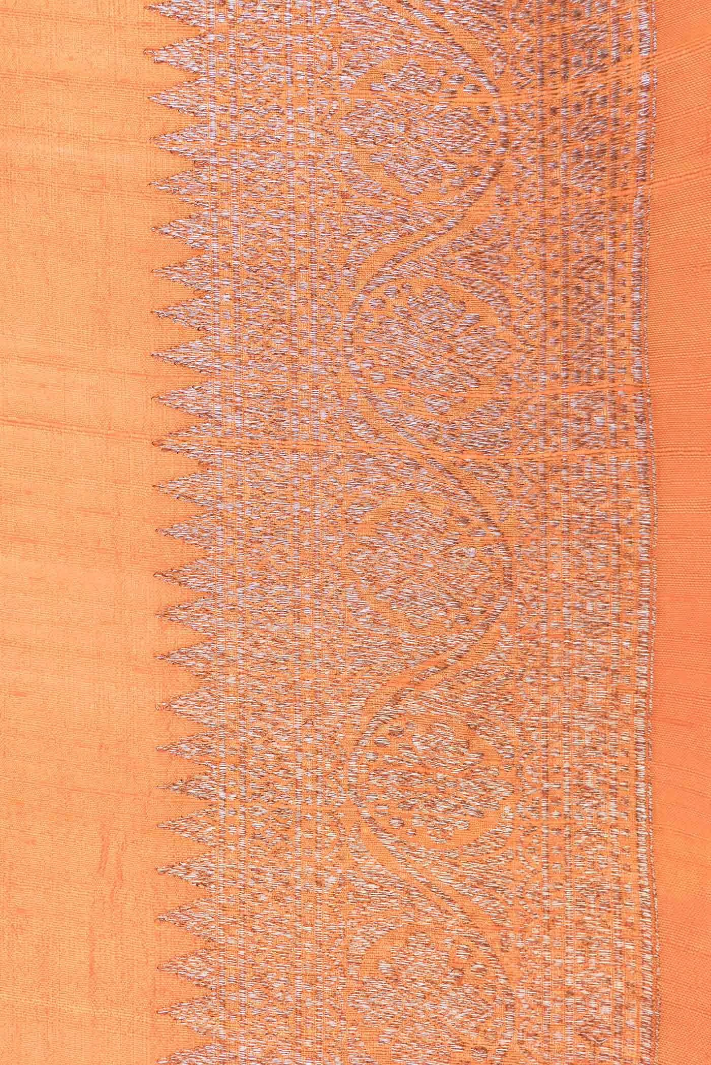 Orange Dual Tone Raw Silk Saree - Image 3