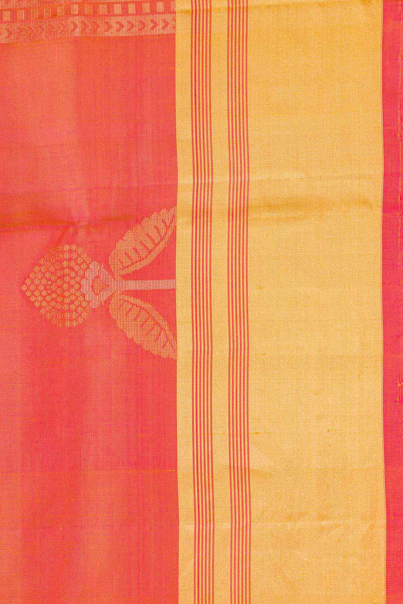 Orange Dual Tone Soft Silk Saree - Image 3