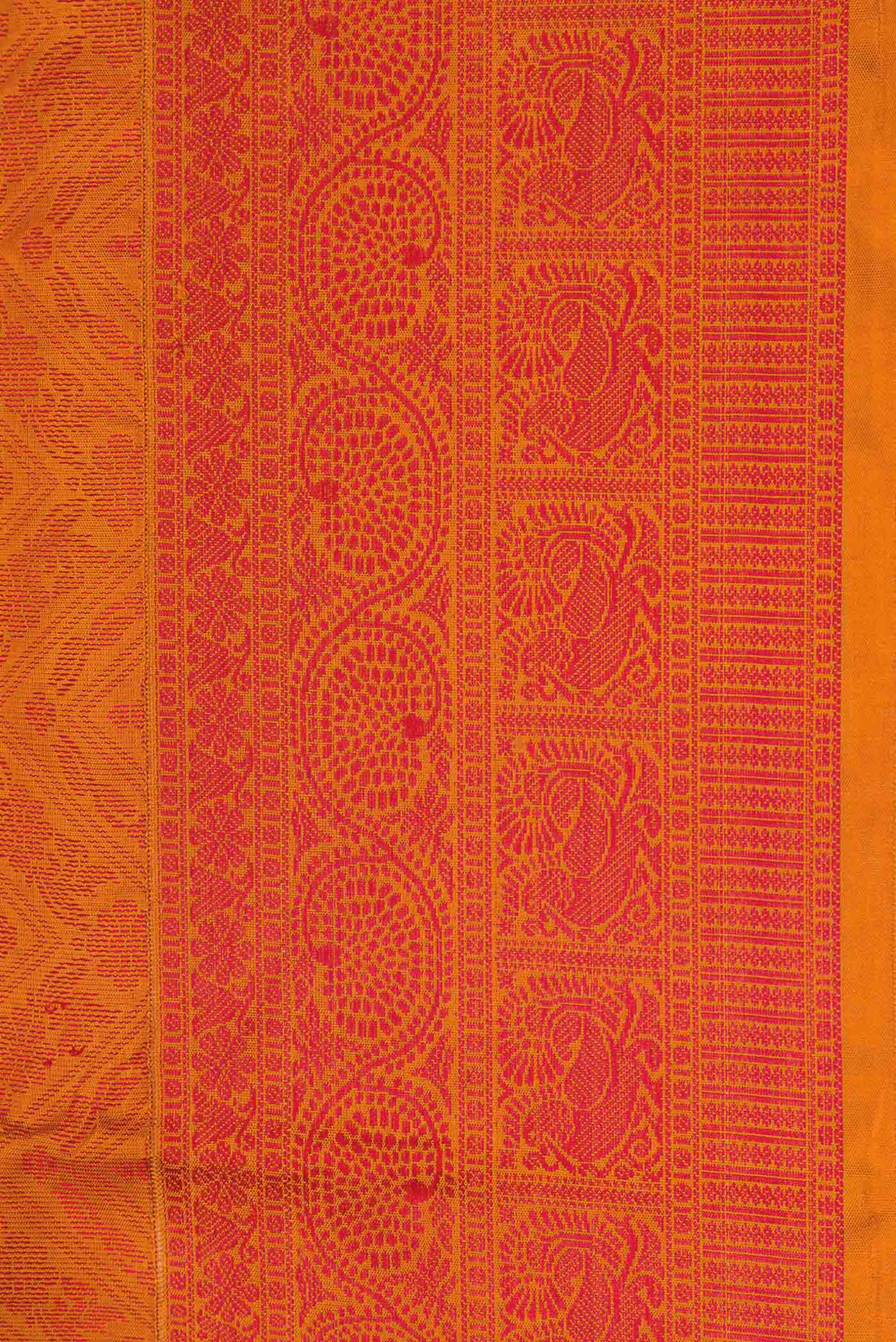 Orange Dual Tone Soft Silk Saree - Image 3