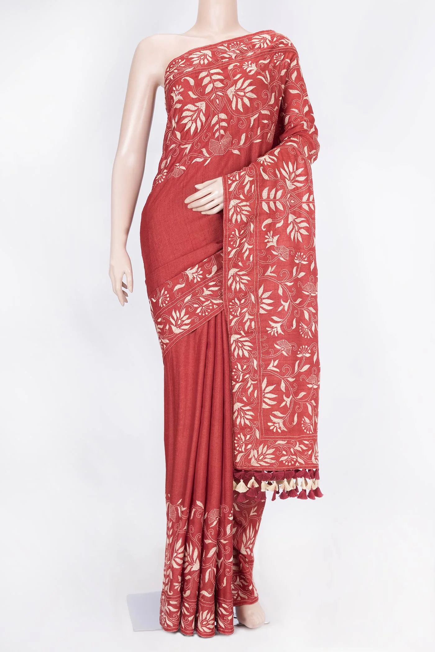 Orange Dual Tone Tussar Saree