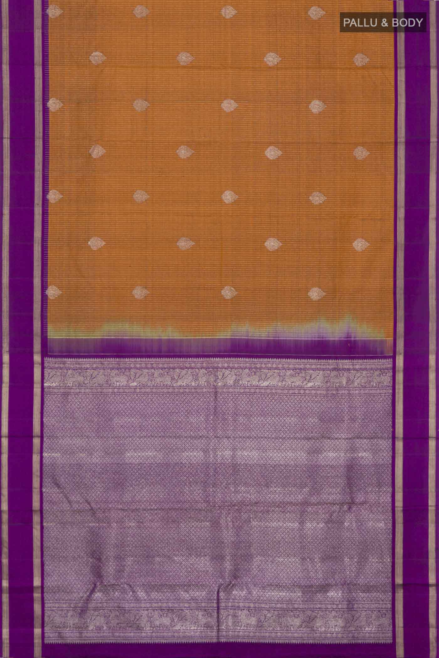 Mustard Kanjivaram Silk Saree - Image 6