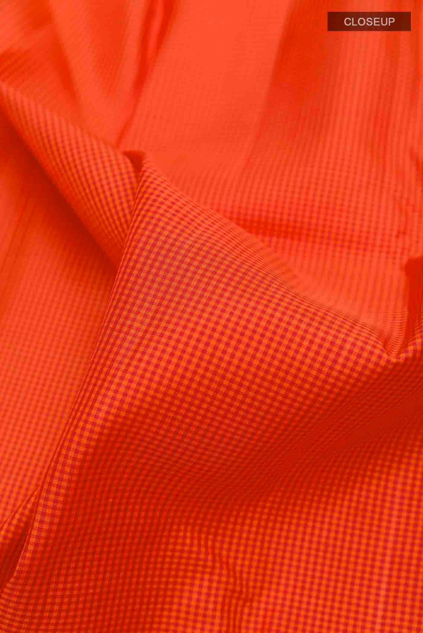 Orange Kanchipuram Silk Saree - Image 2
