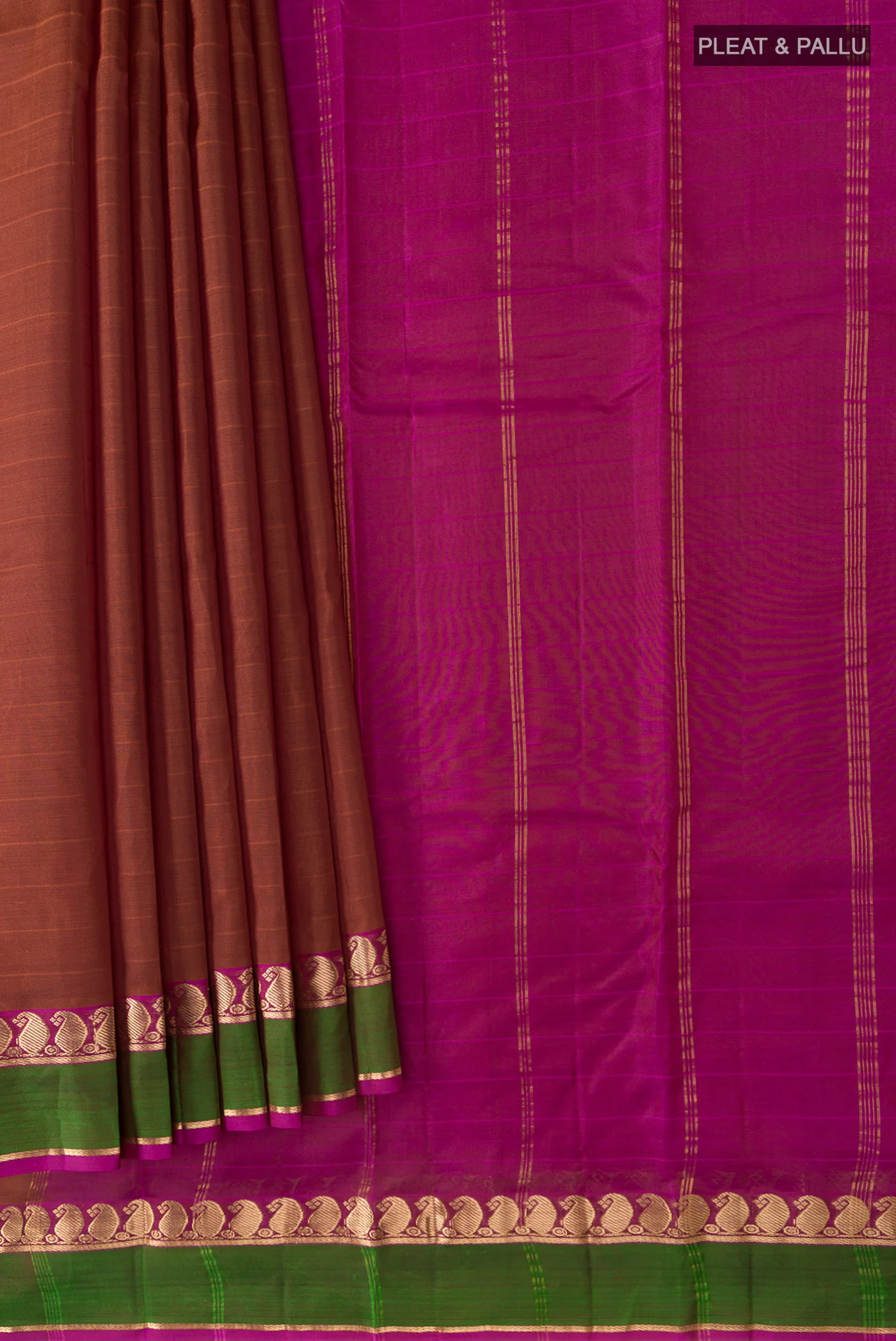 Orange Kanchipuram Silk Saree - Image 3