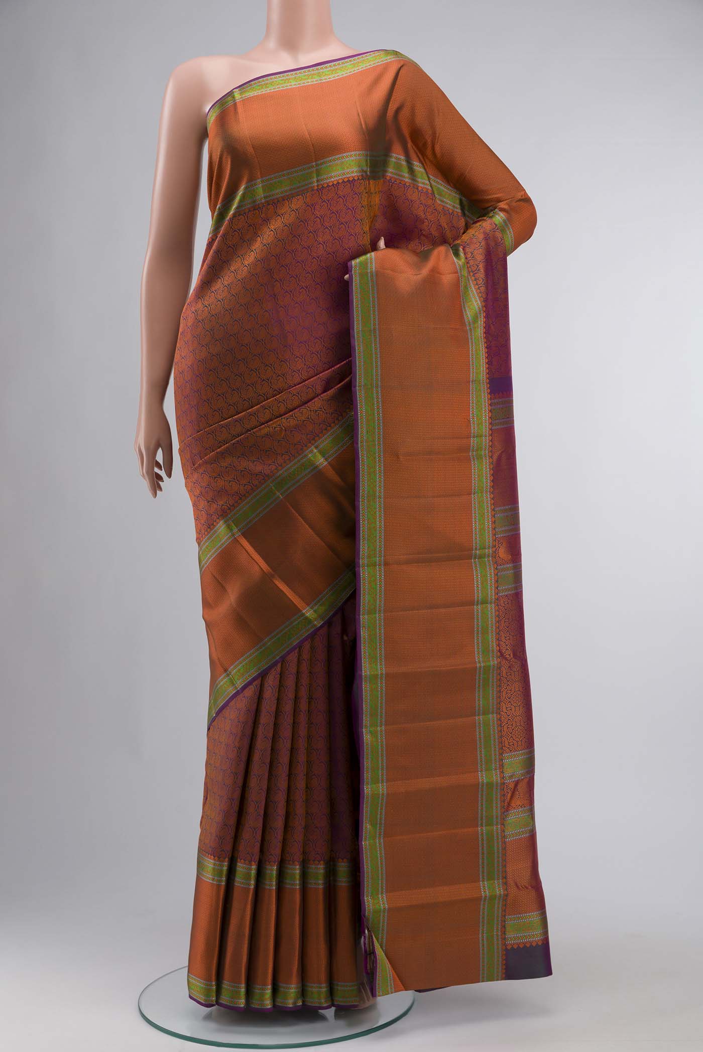Orange Kanchipuram Silk Saree