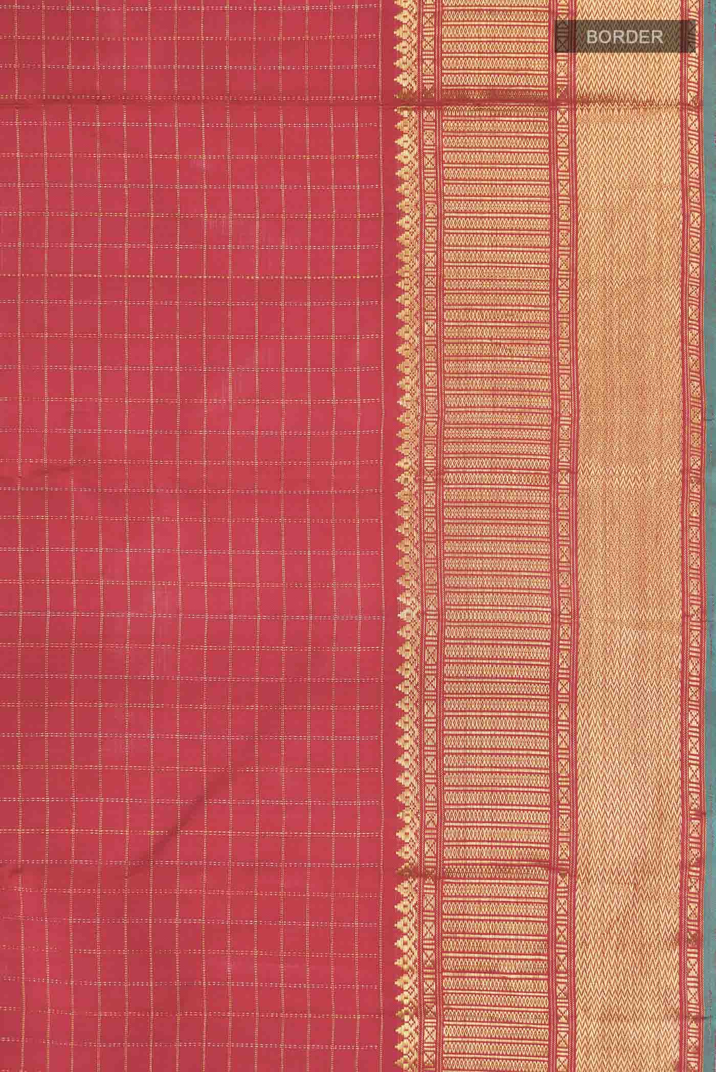 Orange Kanchipuram Silk Saree - Image 3