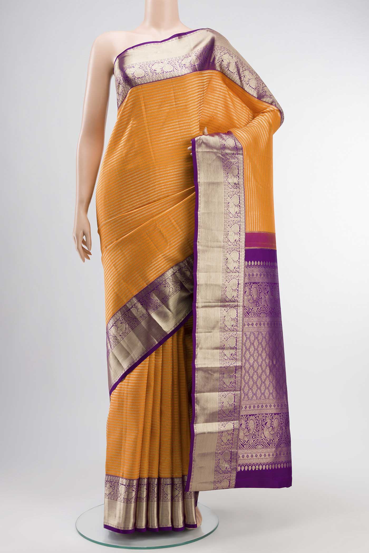 Orange Kanchipuram Silk Saree