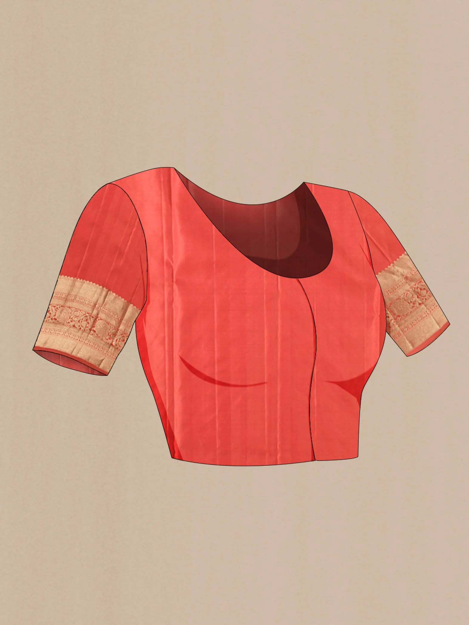 Orange Kanchipuram Silk Saree - Image 5