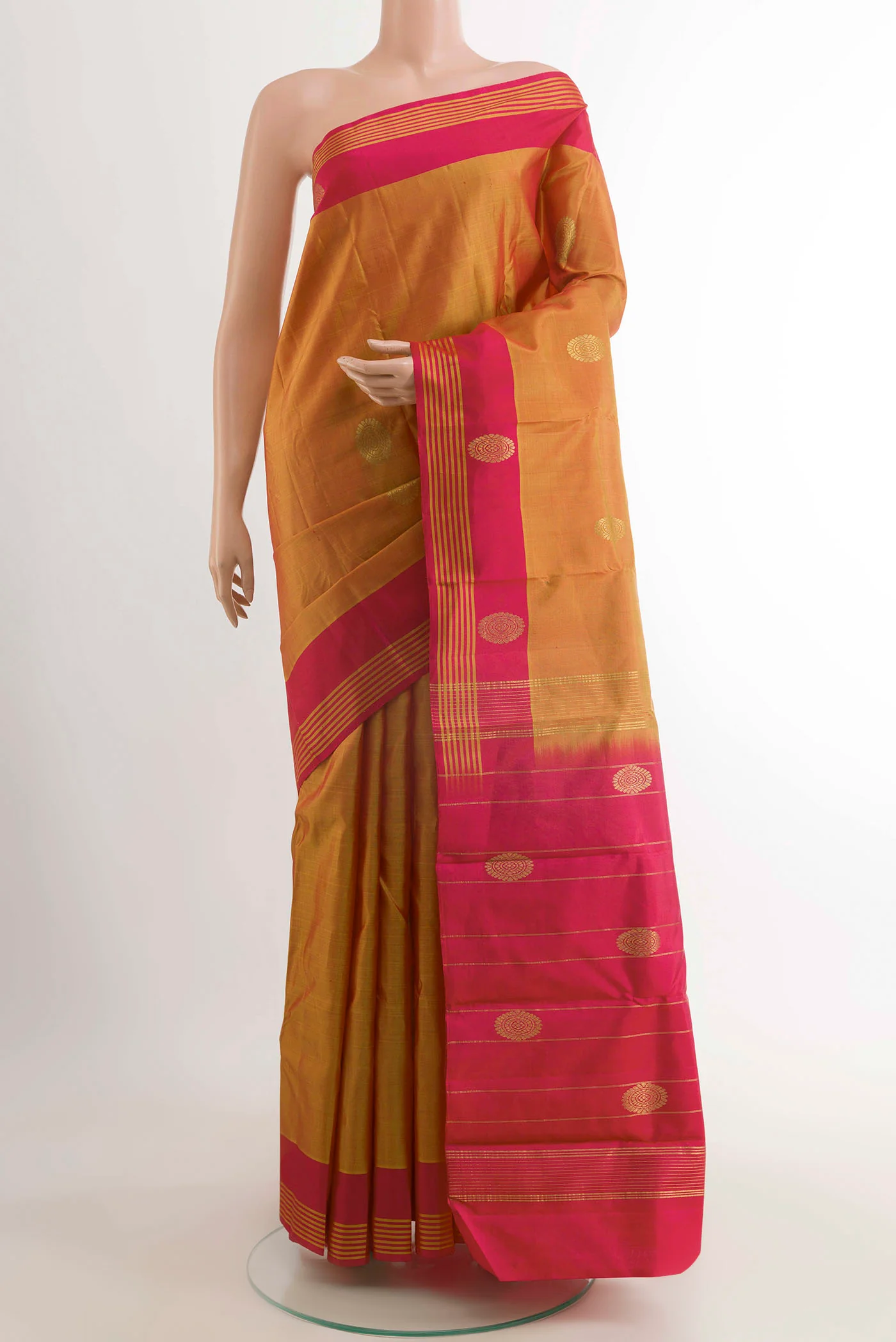Orange Kanchipuram Silk Saree