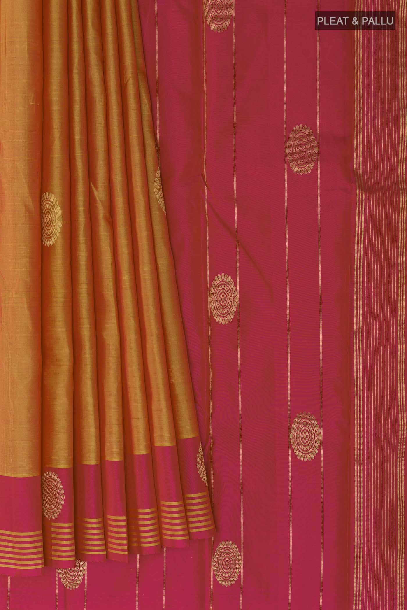 Orange Kanchipuram Silk Saree - Image 4