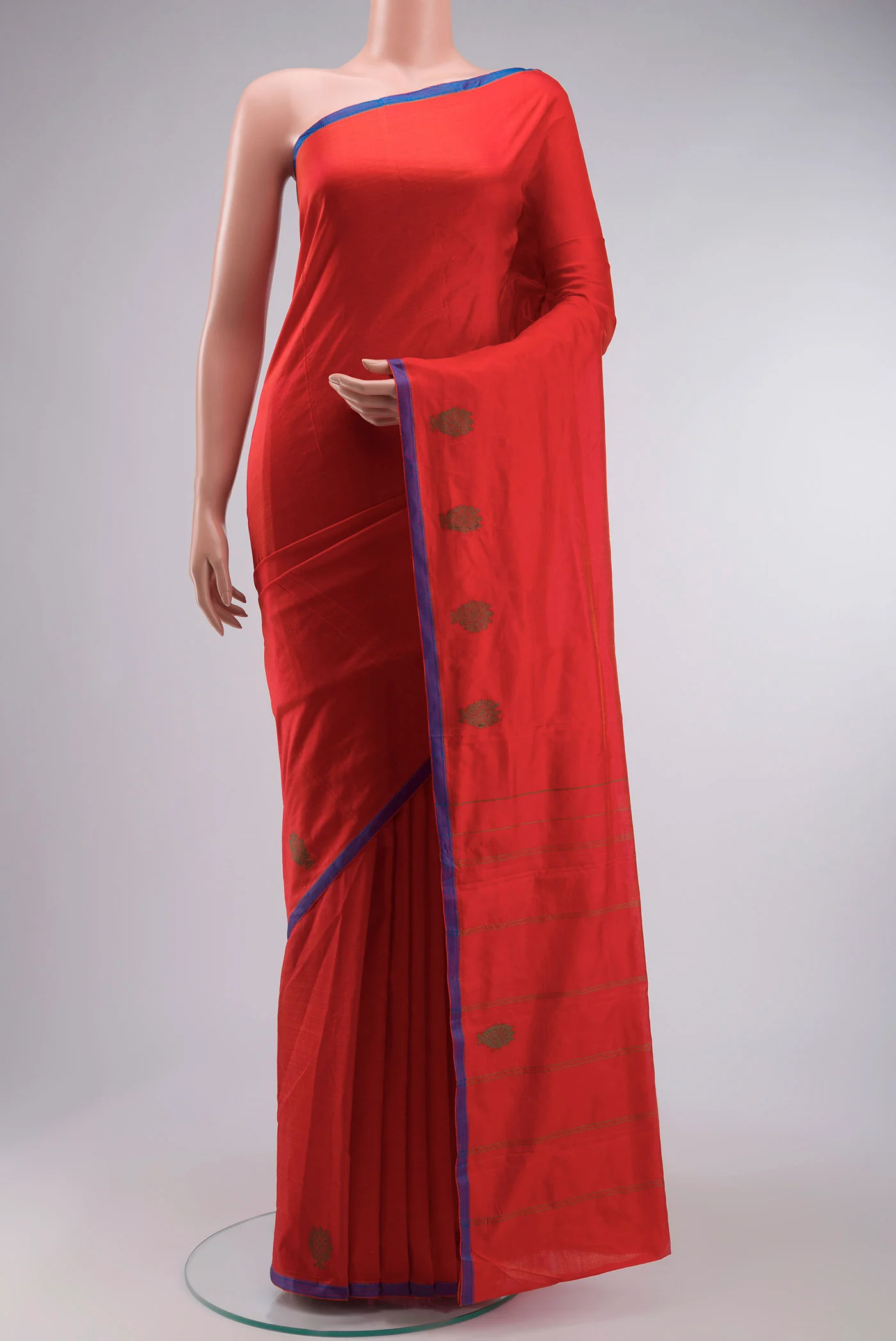 Orange Kanchipuram Silk Saree
