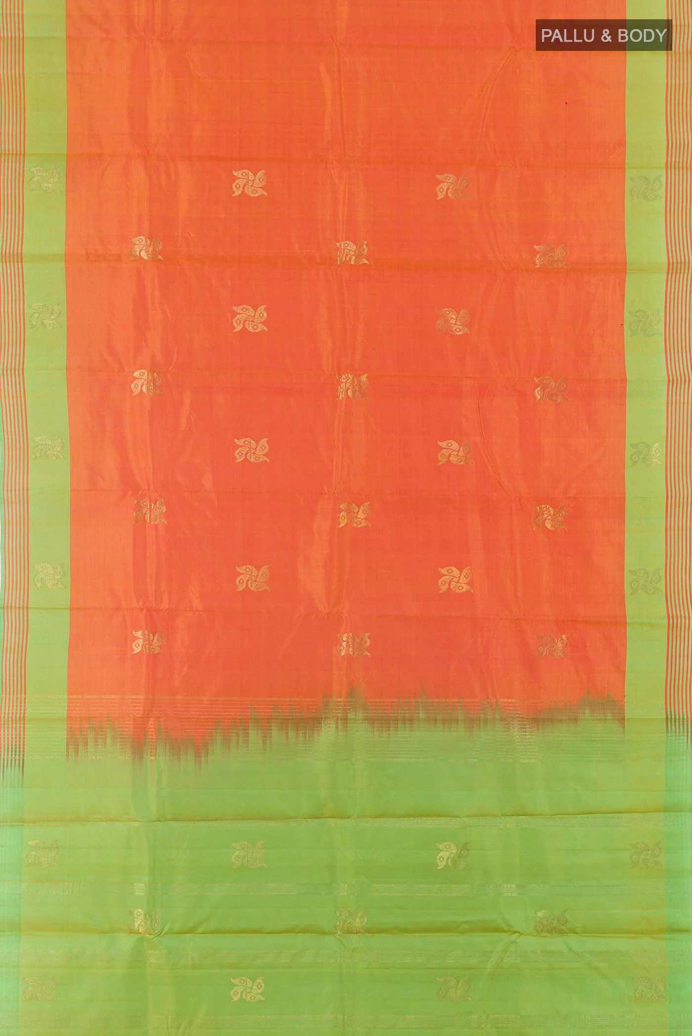 Orange Kanchipuram Silk Saree - Image 6