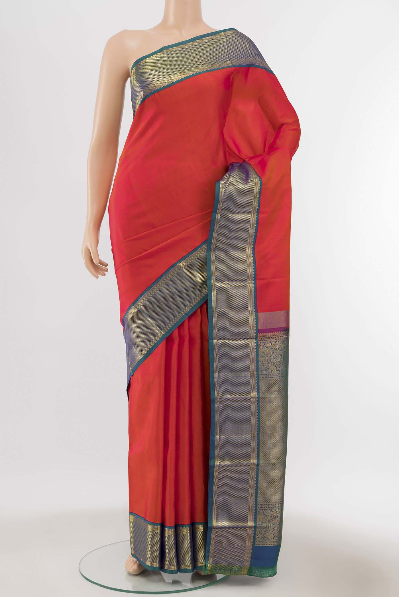 Orange Kanchipuram Silk Saree