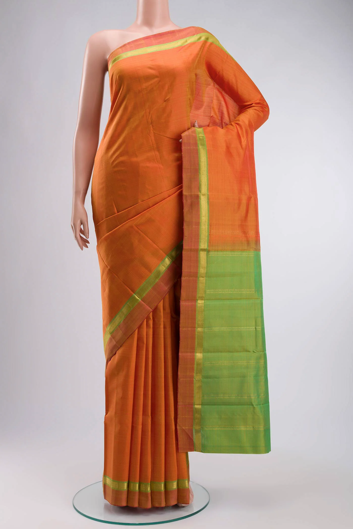 Orange Kanchipuram Silk Saree