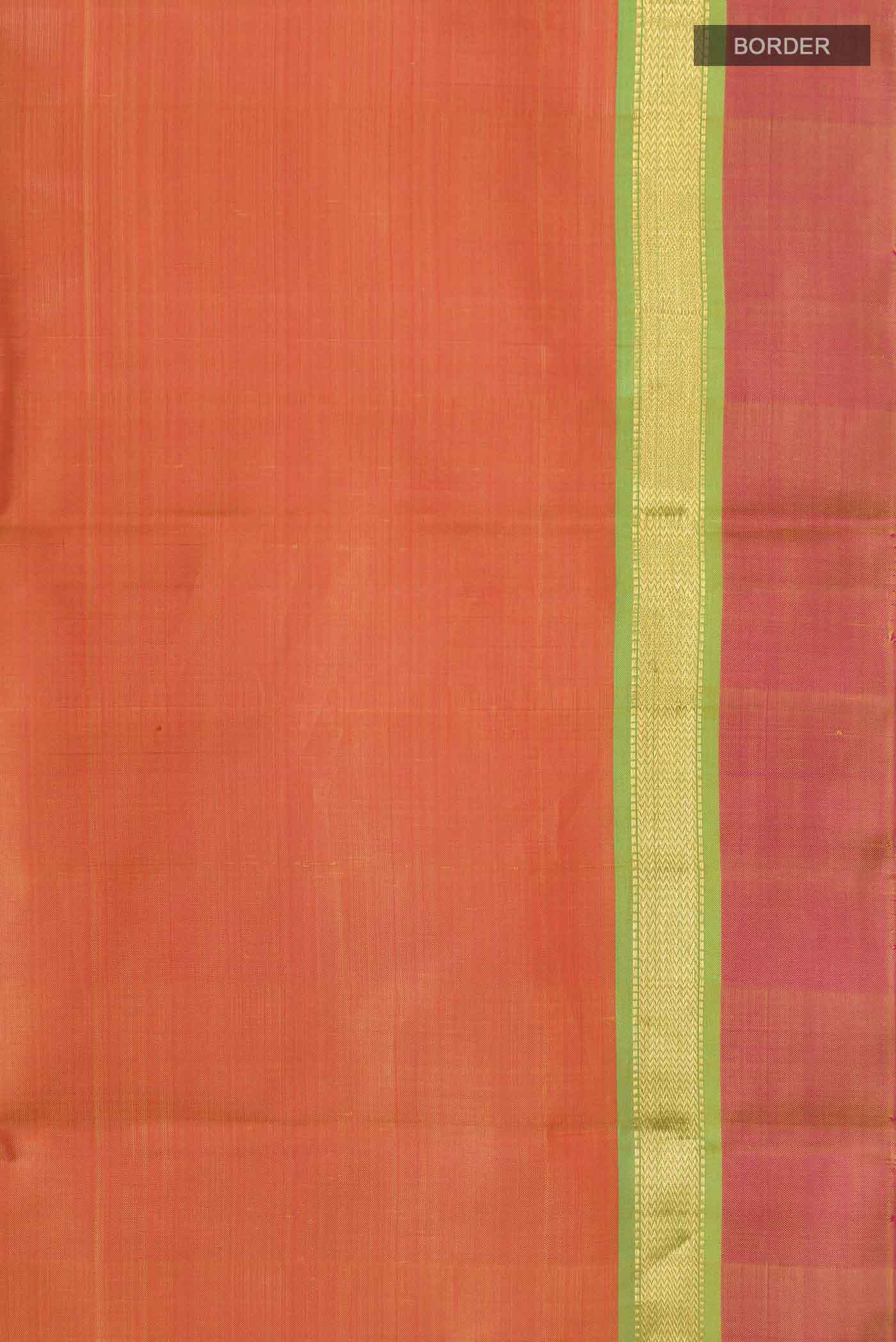 Orange Kanchipuram Silk Saree - Image 3
