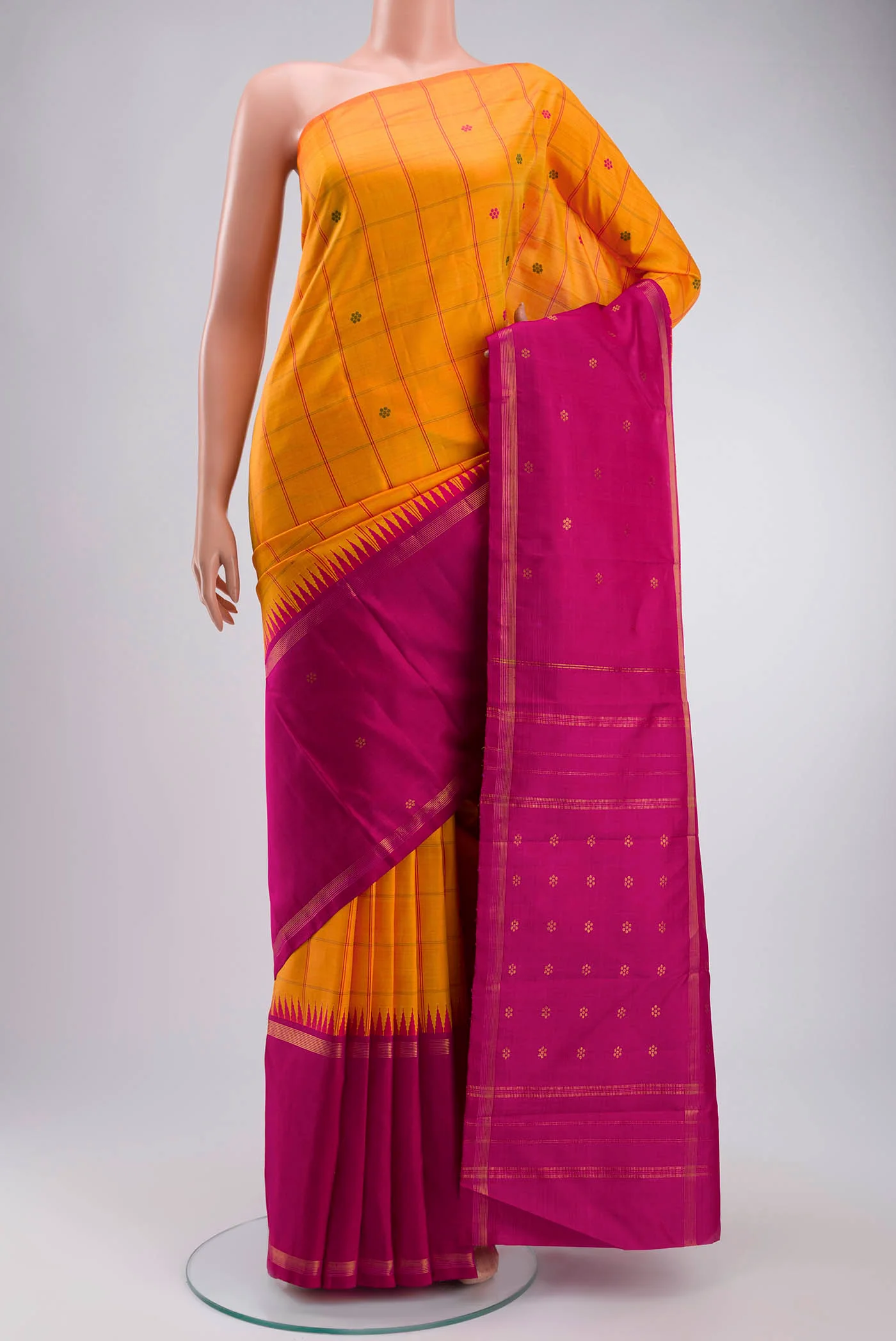 Orange Kanchipuram Silk Saree