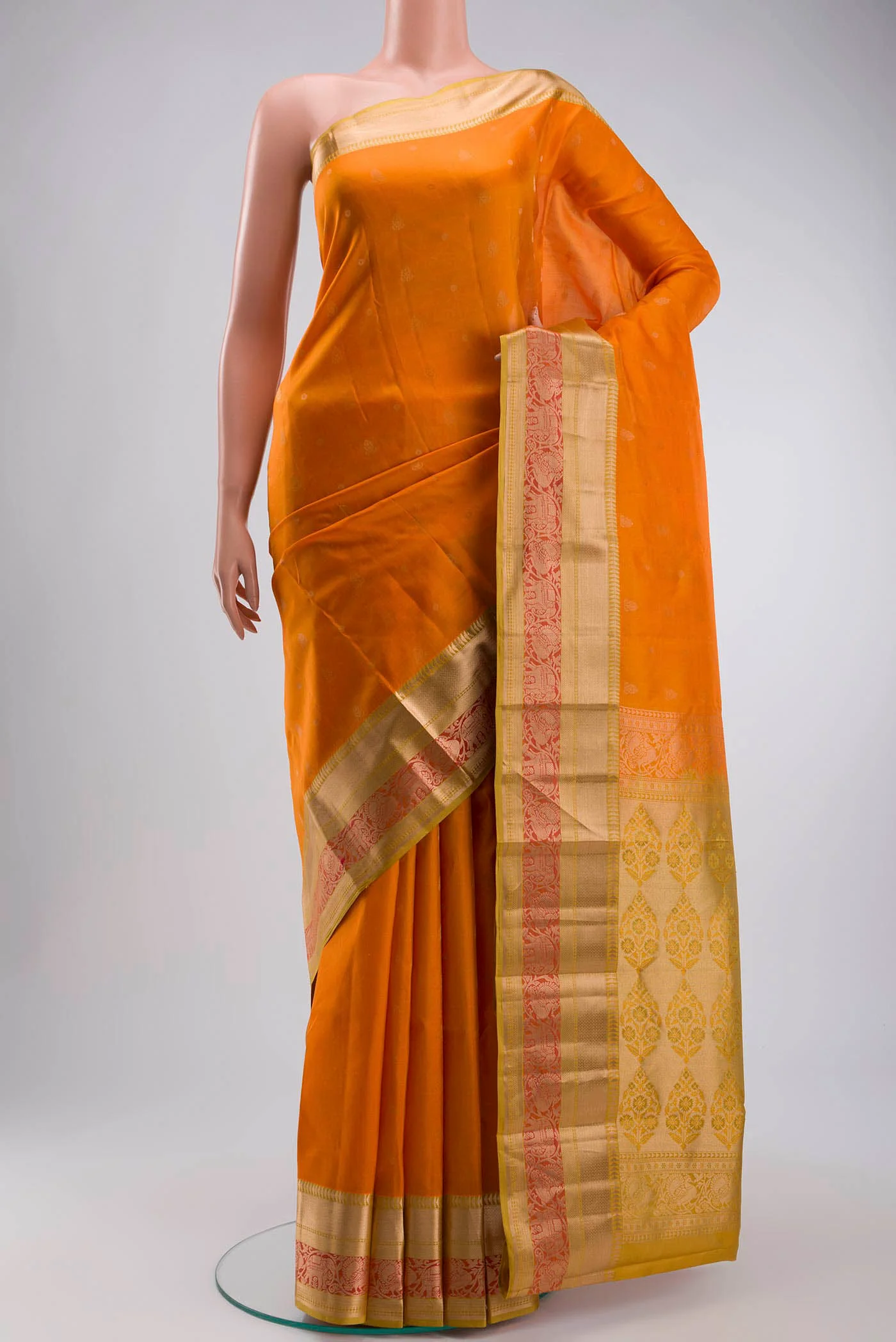 Orange Kanjivaram Silk Saree