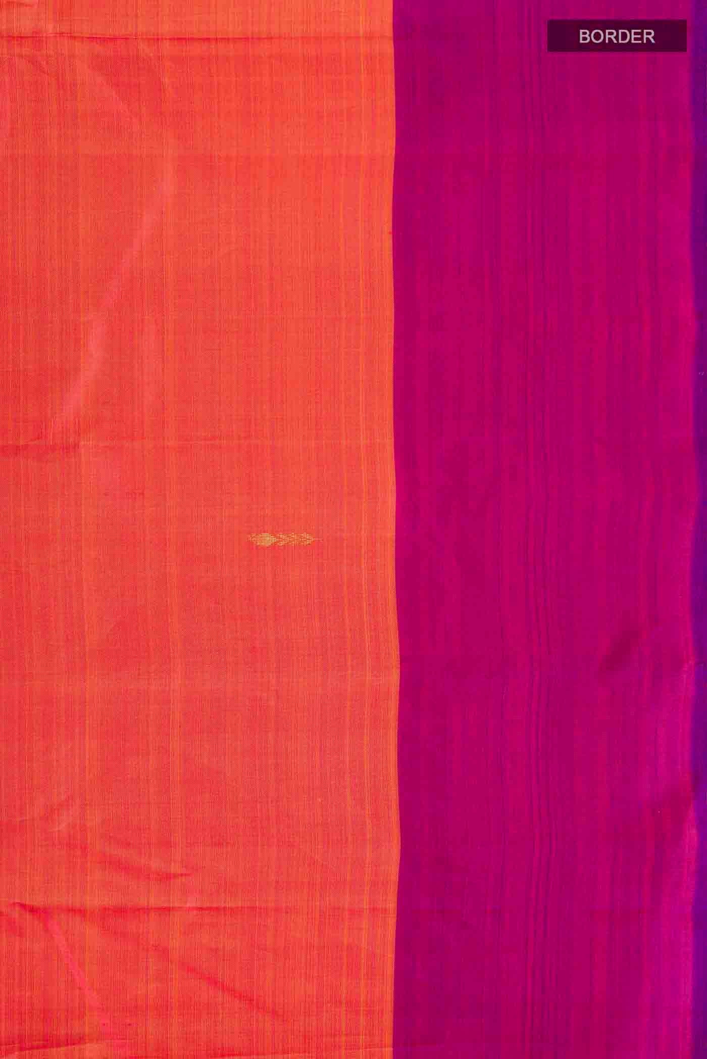 Orange Kanchipuram Silk Saree - Image 3