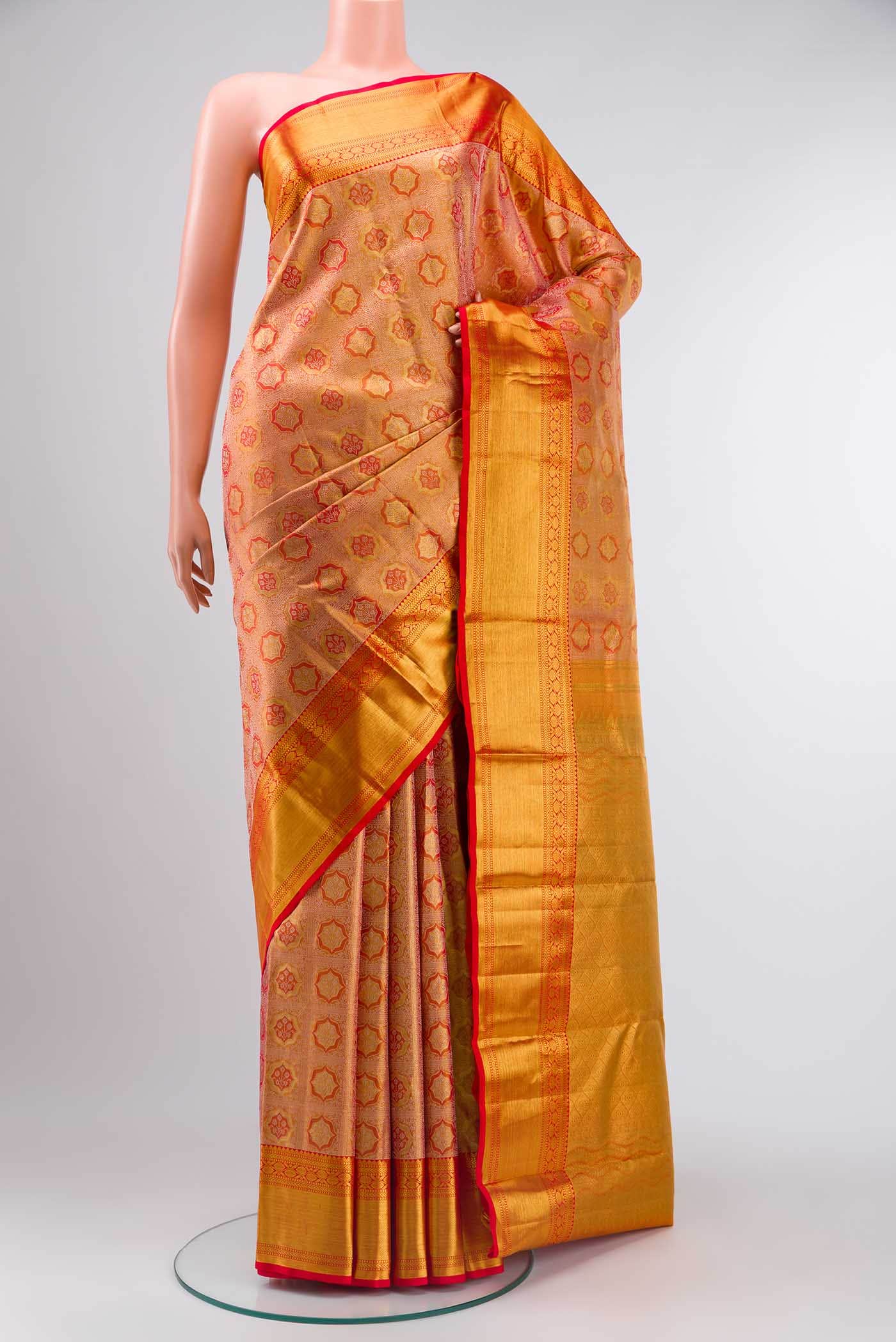 Orange Kanjivaram Silk Saree