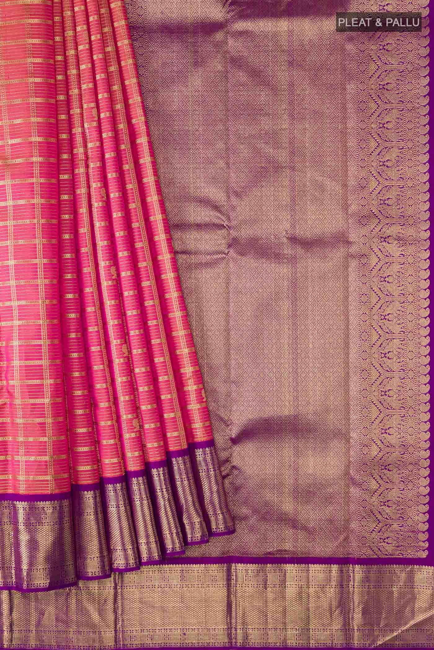 Orange Kanchipuram Silk Saree - Image 2