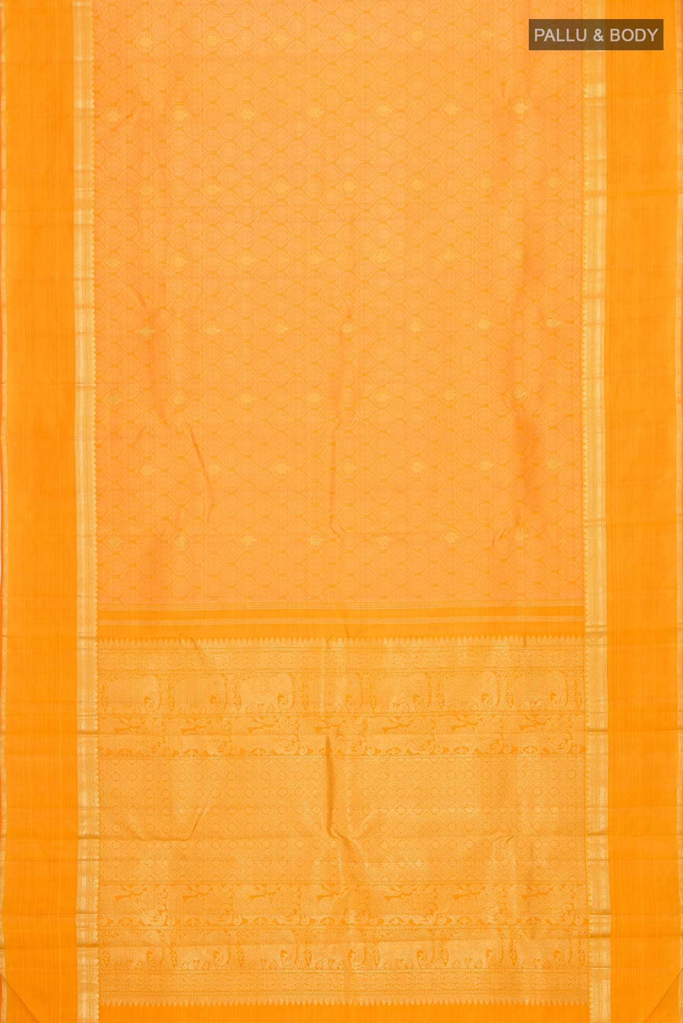 Orange Kanjivaram Silk Saree - Image 4