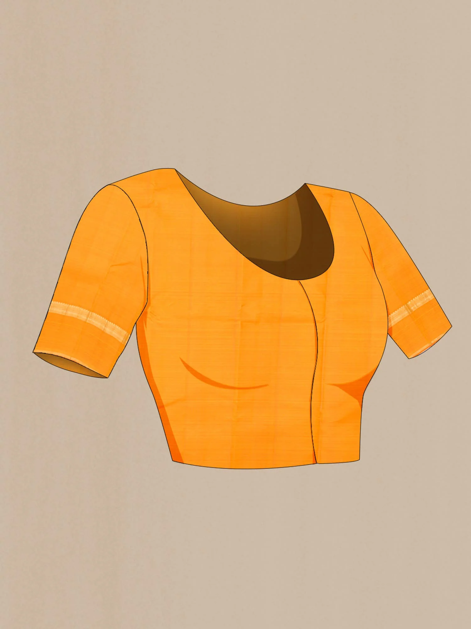 Orange Kanjivaram Silk Saree - Image 6