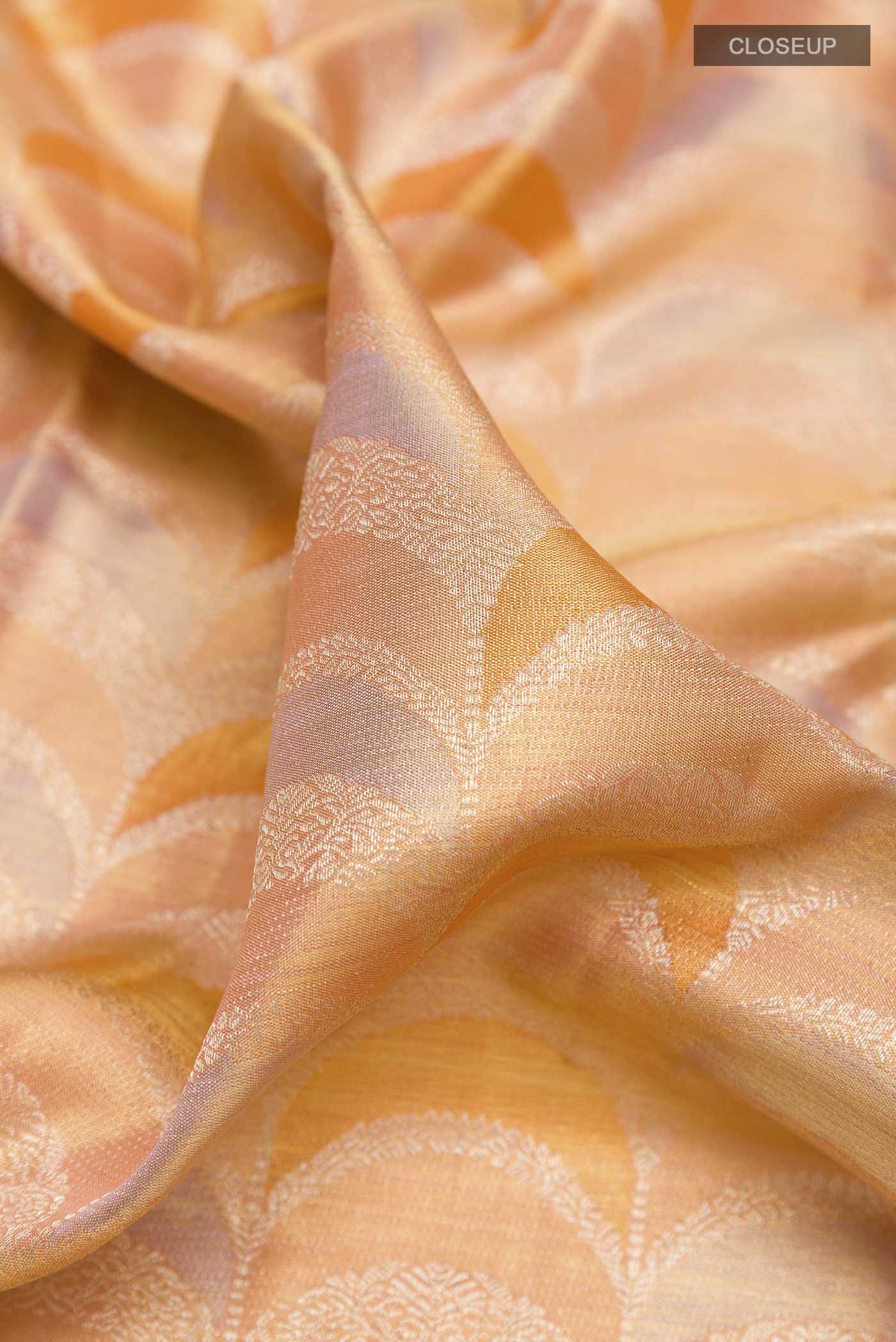 Orange Kanjivaram Tissue Silk Saree - Image 2
