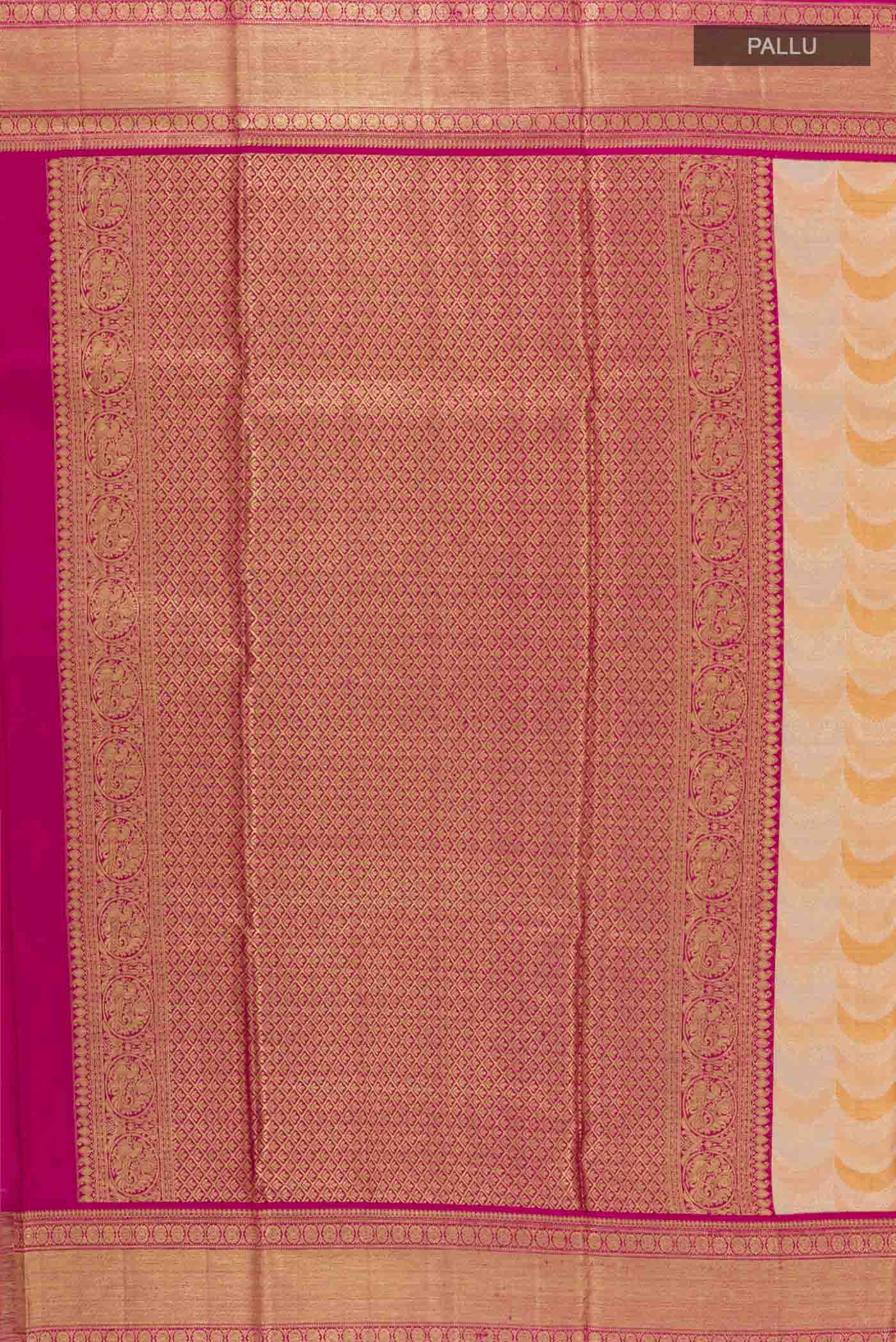 Orange Kanjivaram Tissue Silk Saree - Image 7