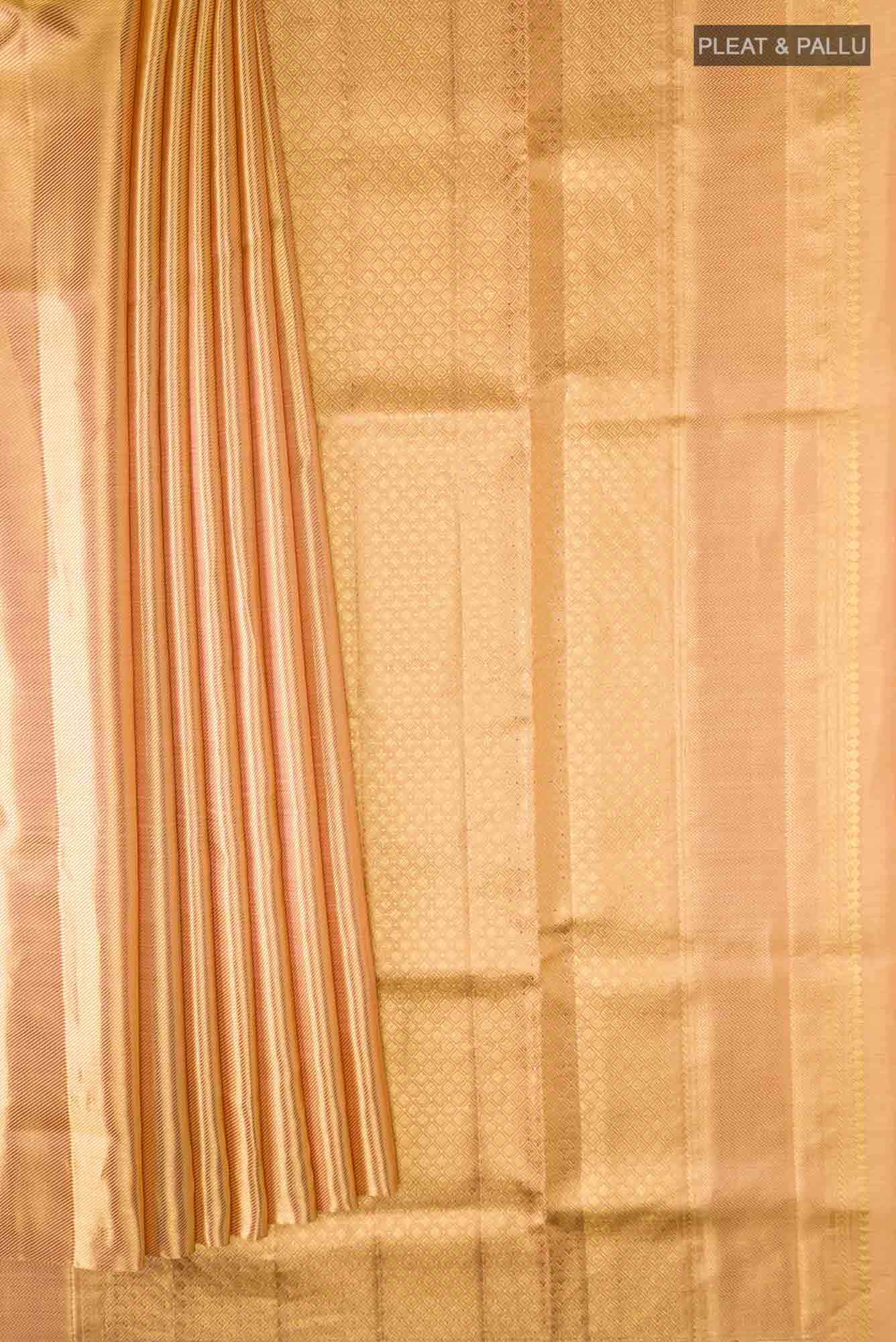 Orange Kanjivaram Tissue Silk Saree - Image 2