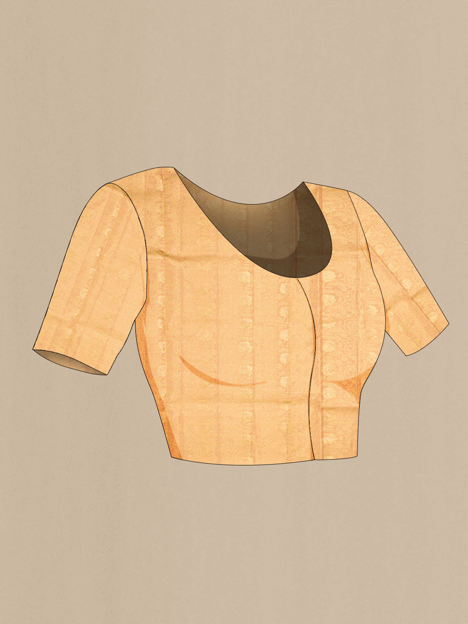 Orange Kanjivaram Tissue Silk Saree - Image 7