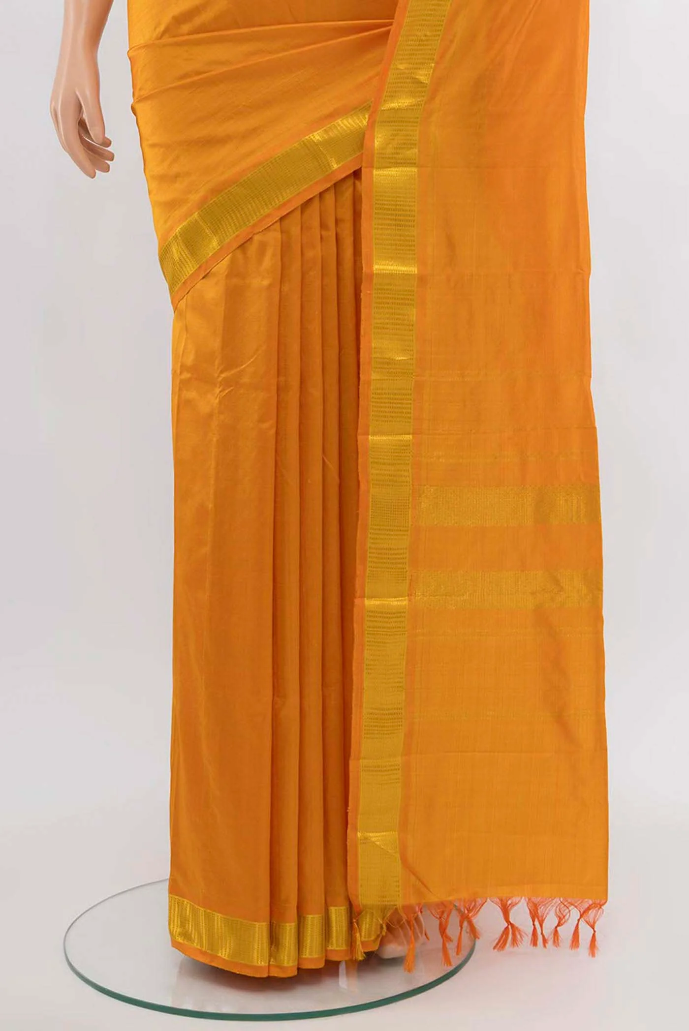 Orange Kanjivaram Silk Saree - Image 3