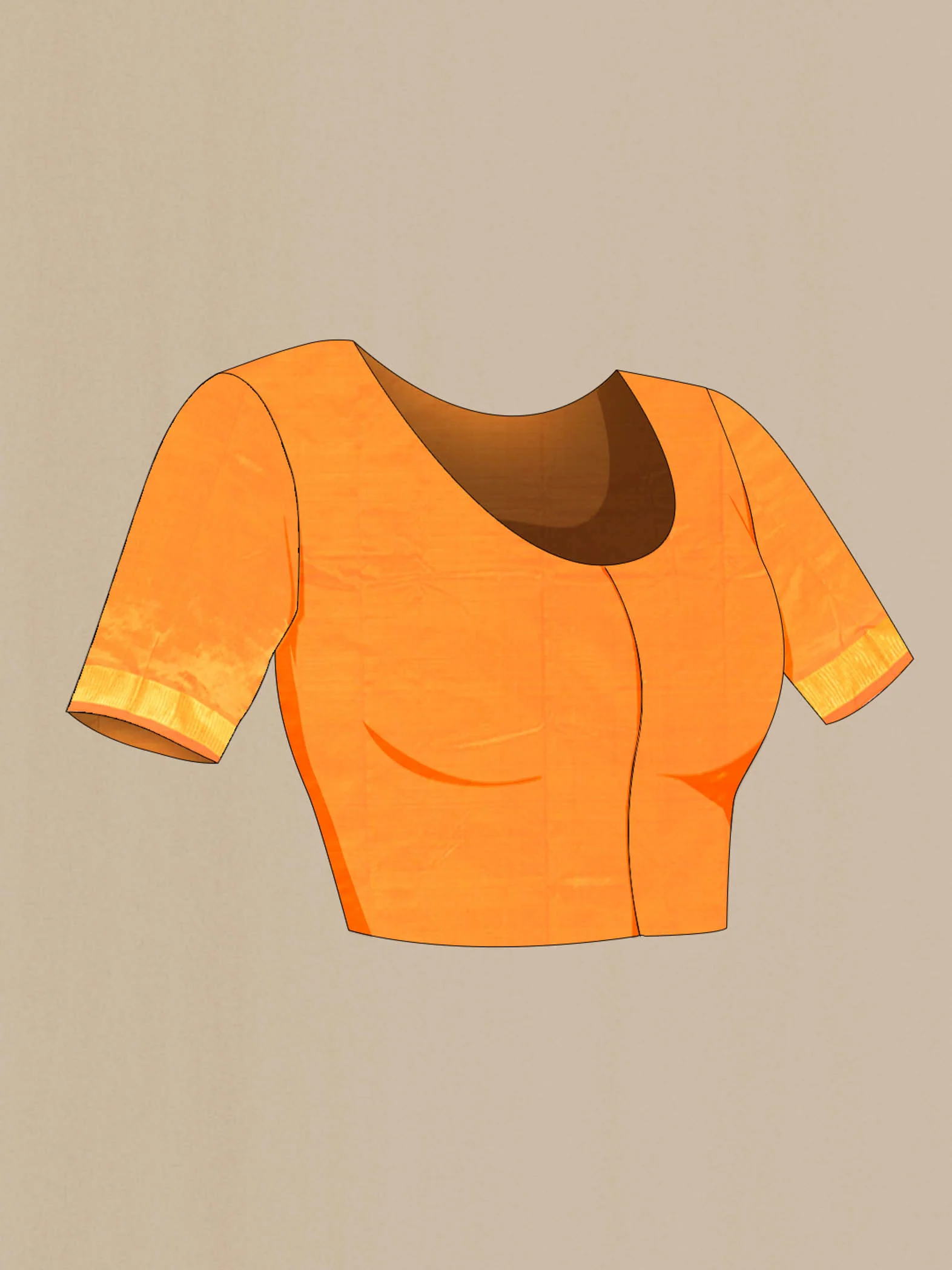 Orange Kanjivaram Silk Saree - Image 4