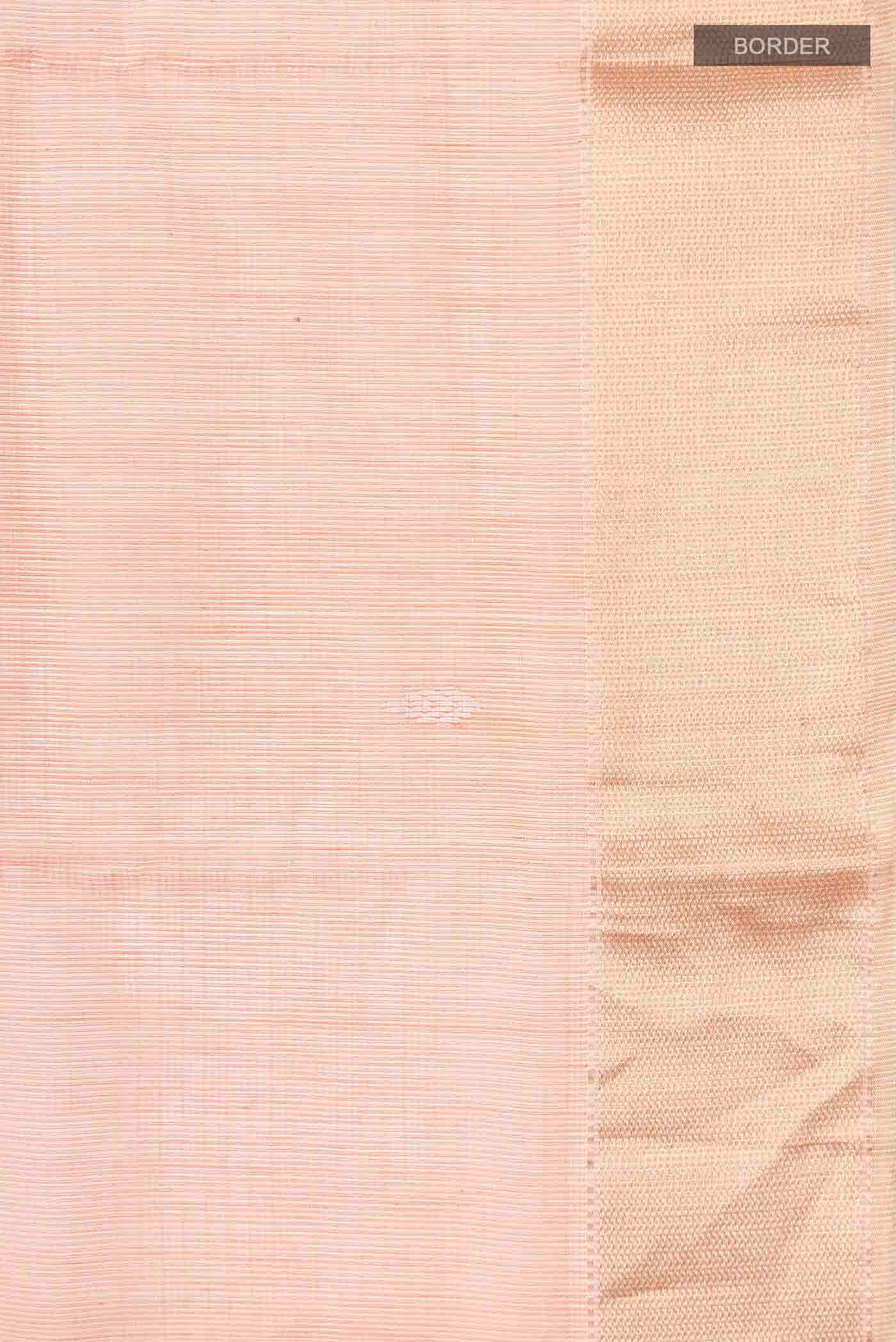 Orange Maheshwari Silk Cotton Saree - Image 3
