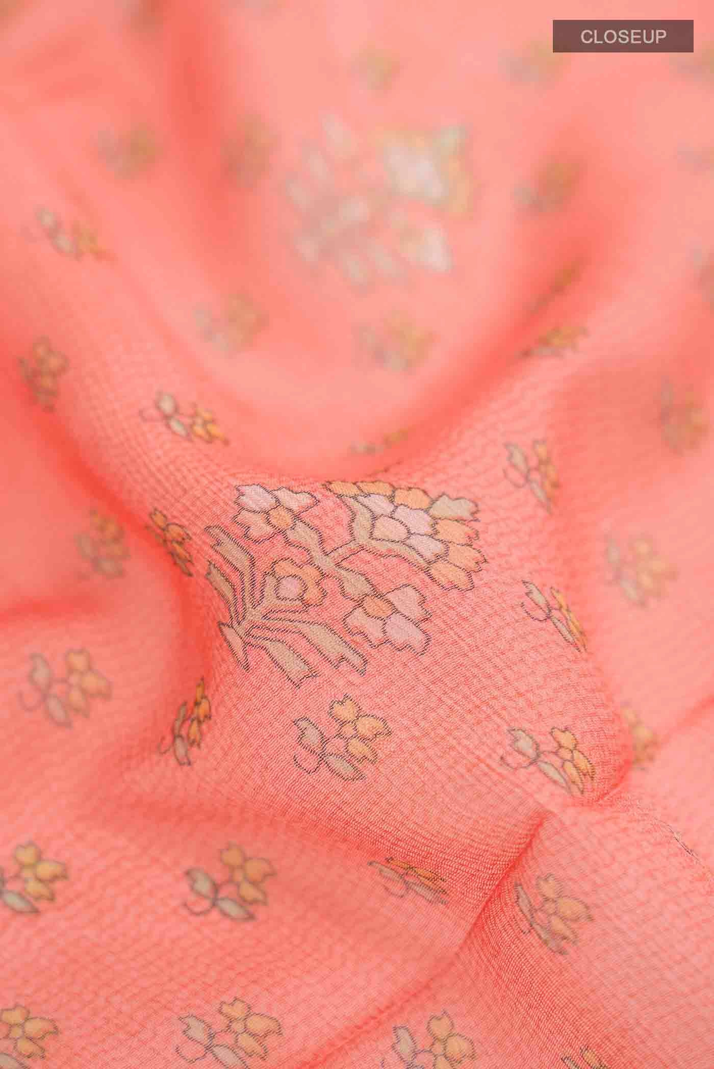 Orange Mysore Chiffon Saree - Image 2