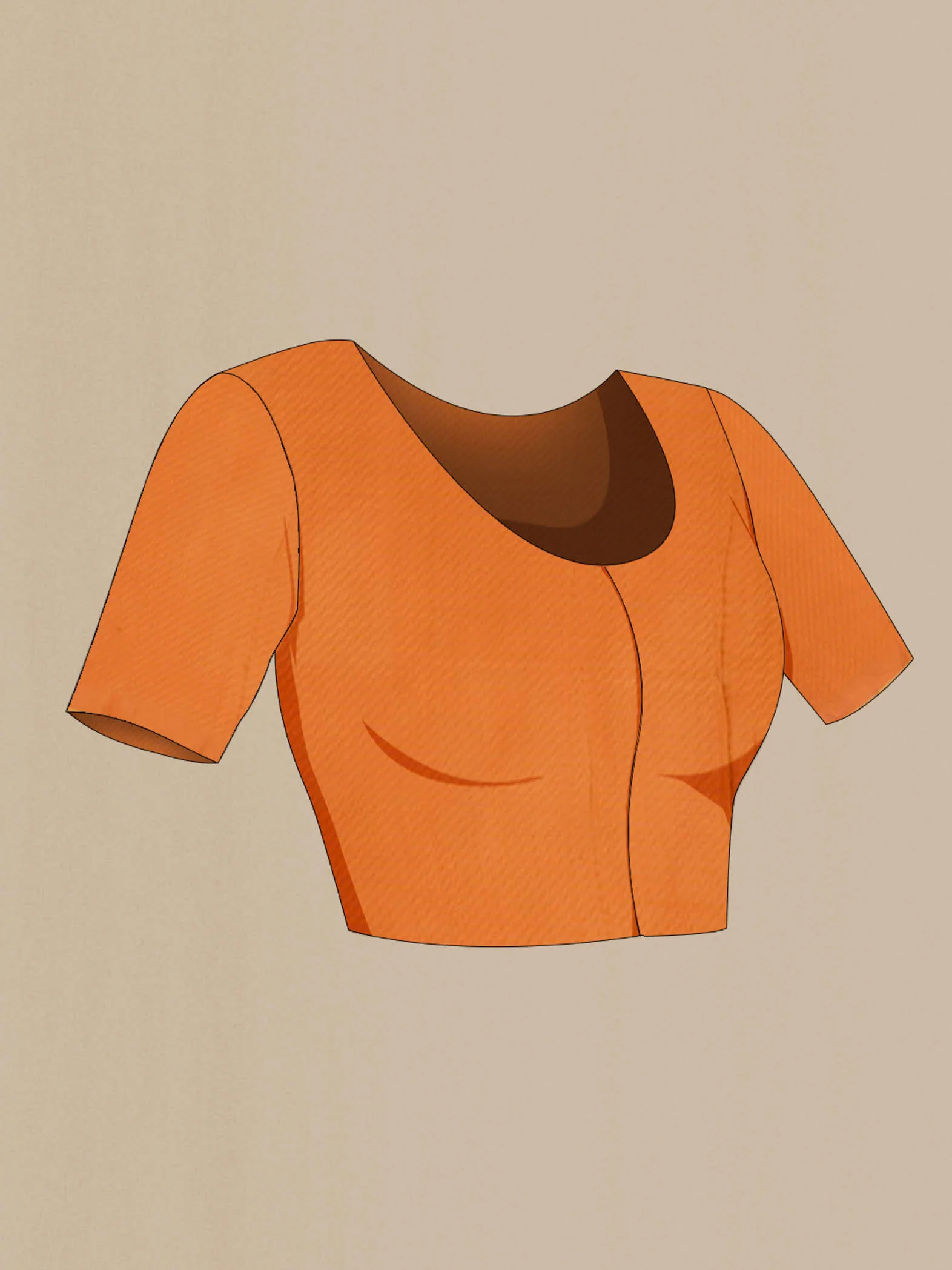 Orange Mysore Chiffon Saree - Image 2