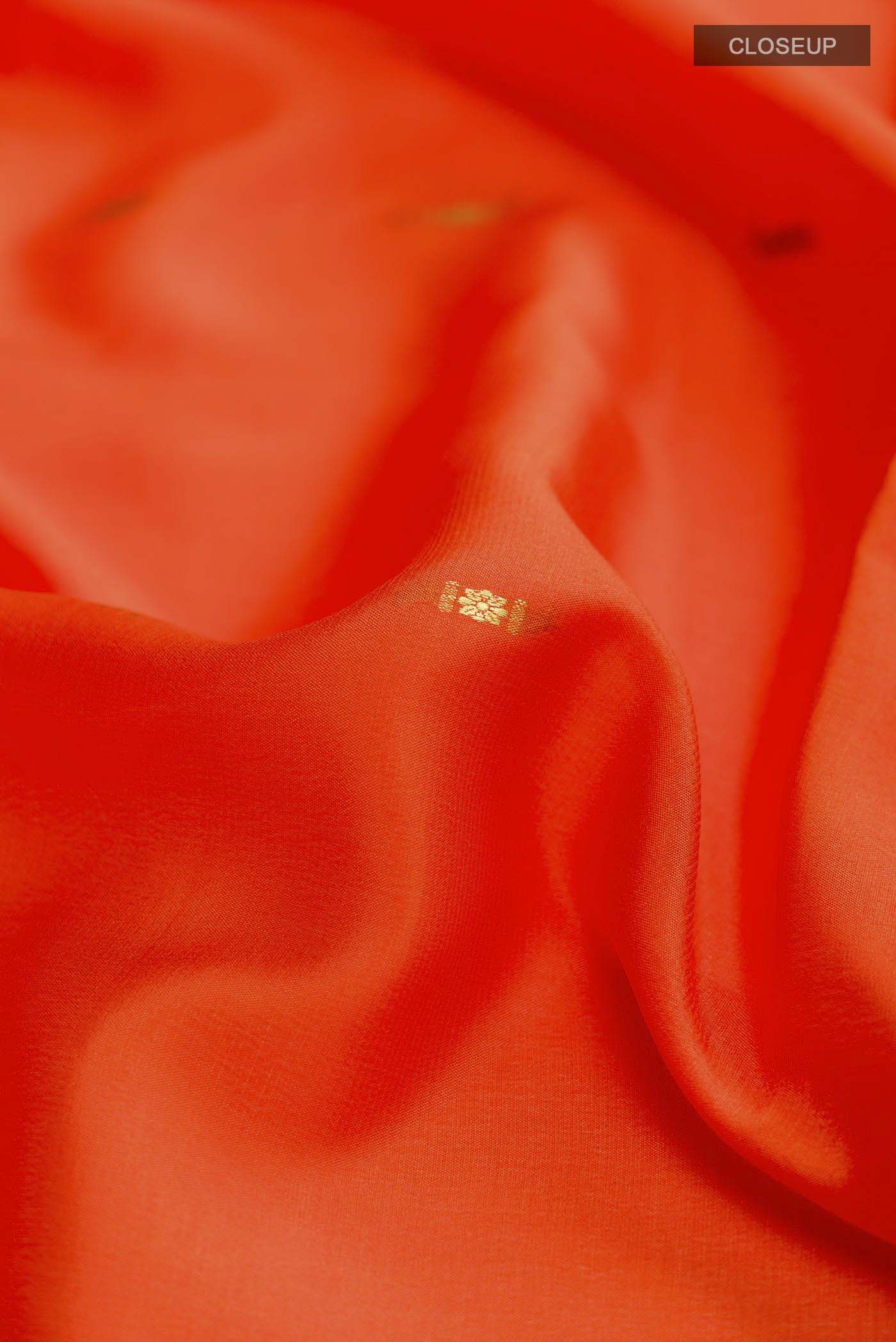 Orange Mysore Crepe Saree - Image 2