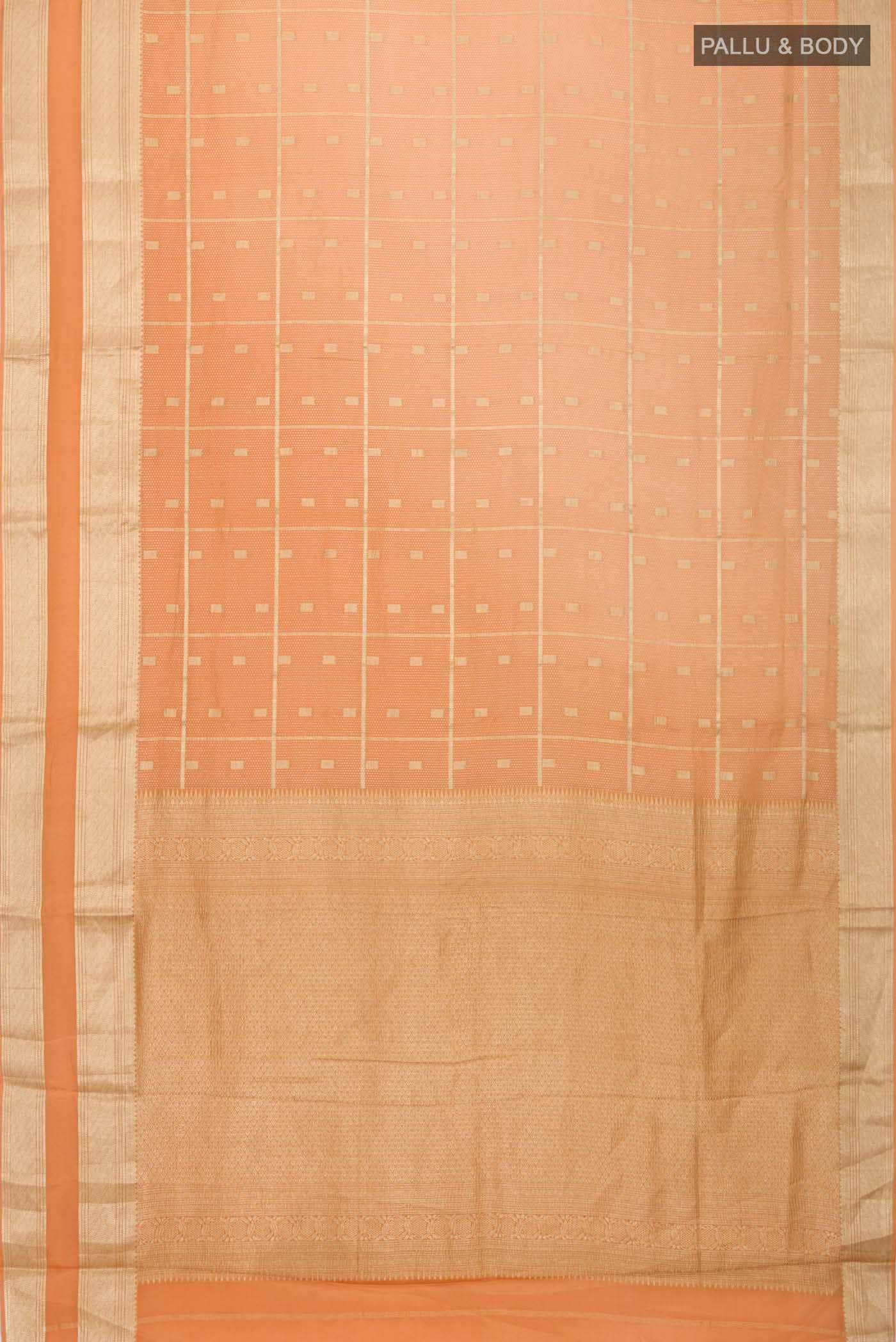 Orange Mysore Crepe Saree - Image 4