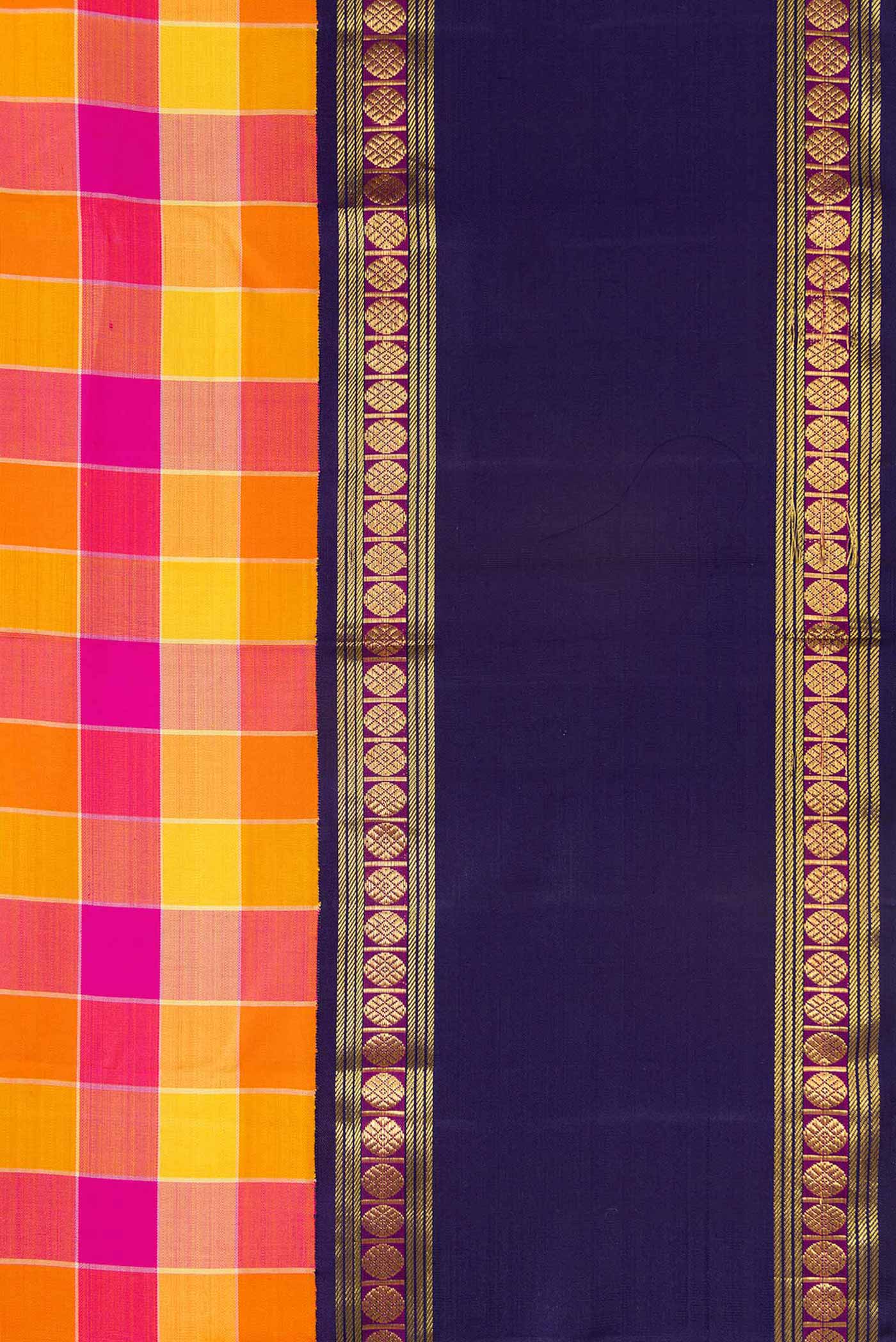 Multi Color Kanjivaram Silk Saree - Image 3
