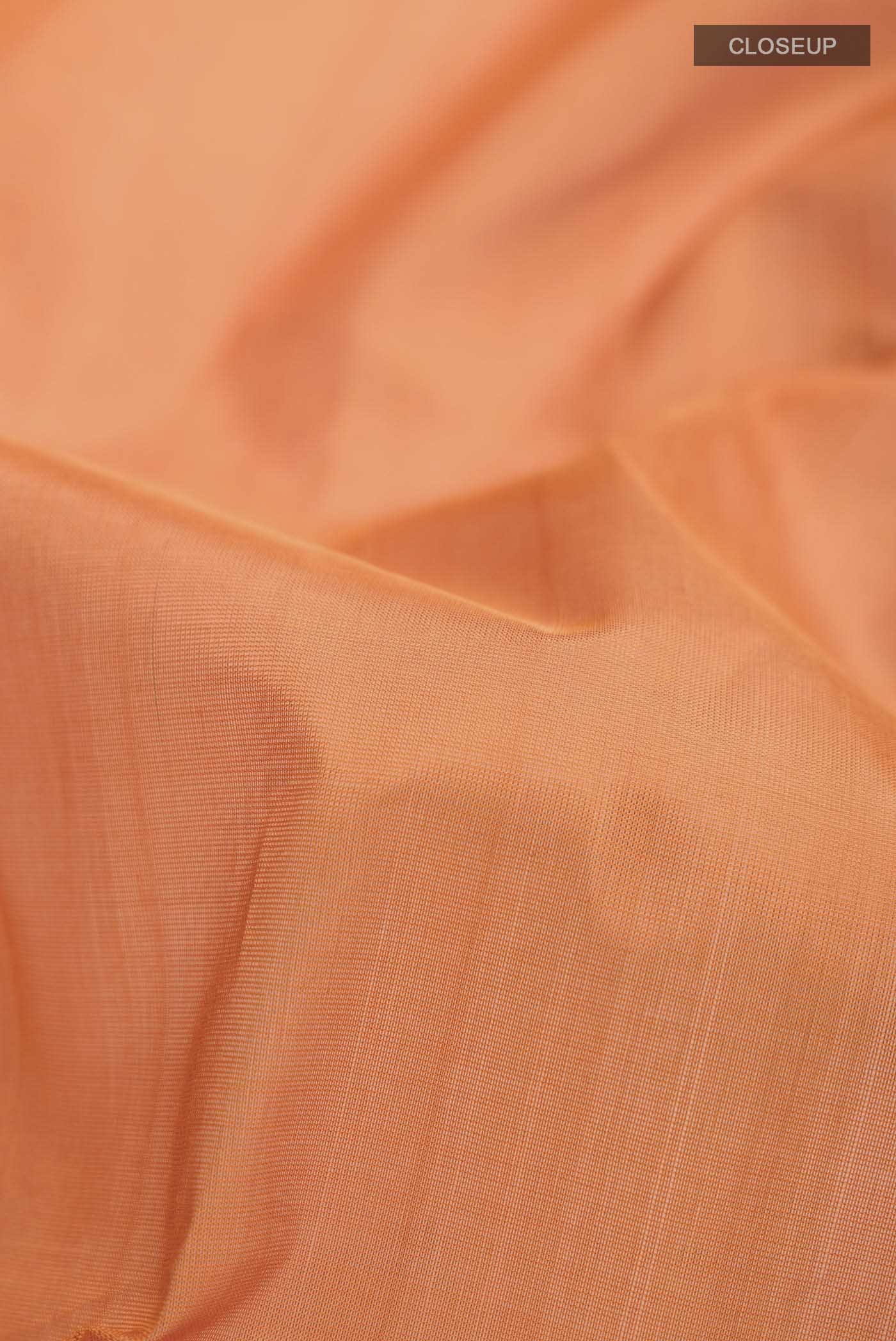 Orange Silk Cotton Saree - Image 2