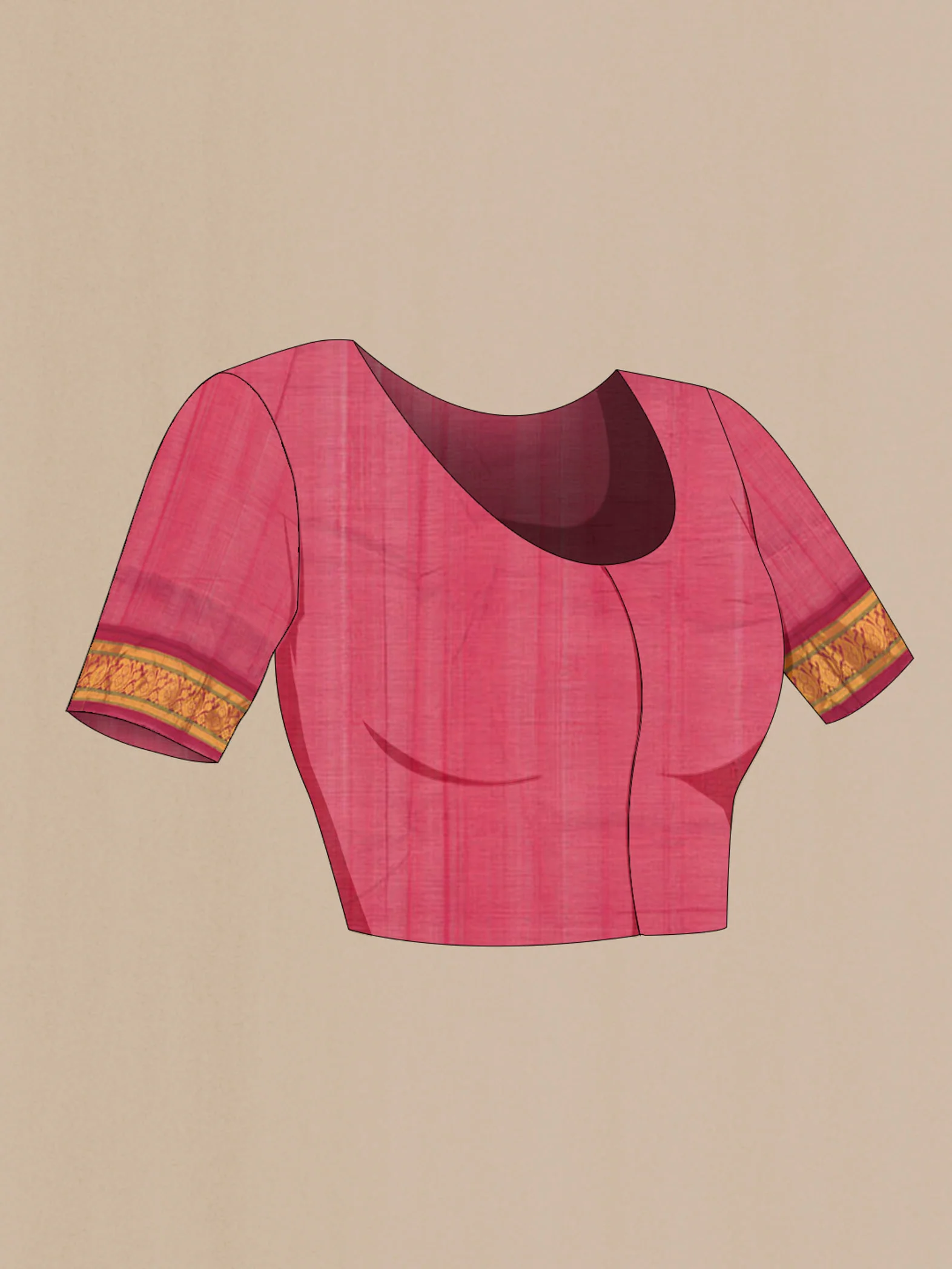 Orange Silk Cotton Saree - Image 4